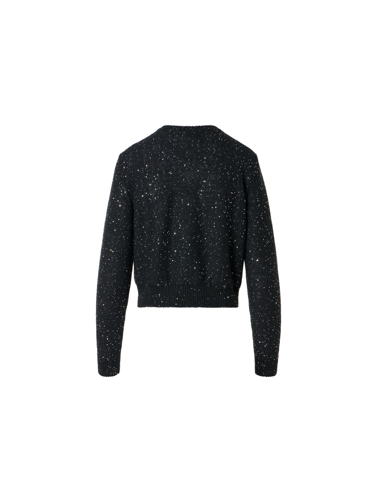Designer Cardigan in Linen Cotton with Micro Sequins - black - neutral