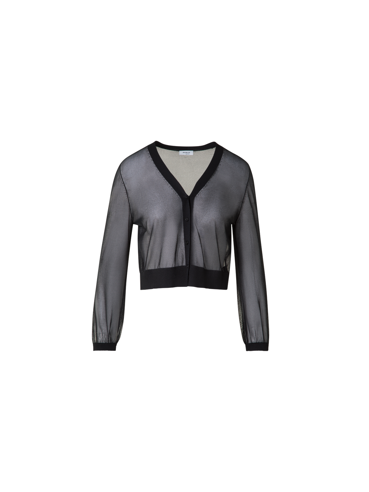 Sheer Cropped Knit Cardigan with Volume Sleeves – Akris Inc. Sheer Cropped Knit Cardigan with Volume Sleeves – Akris Inc.