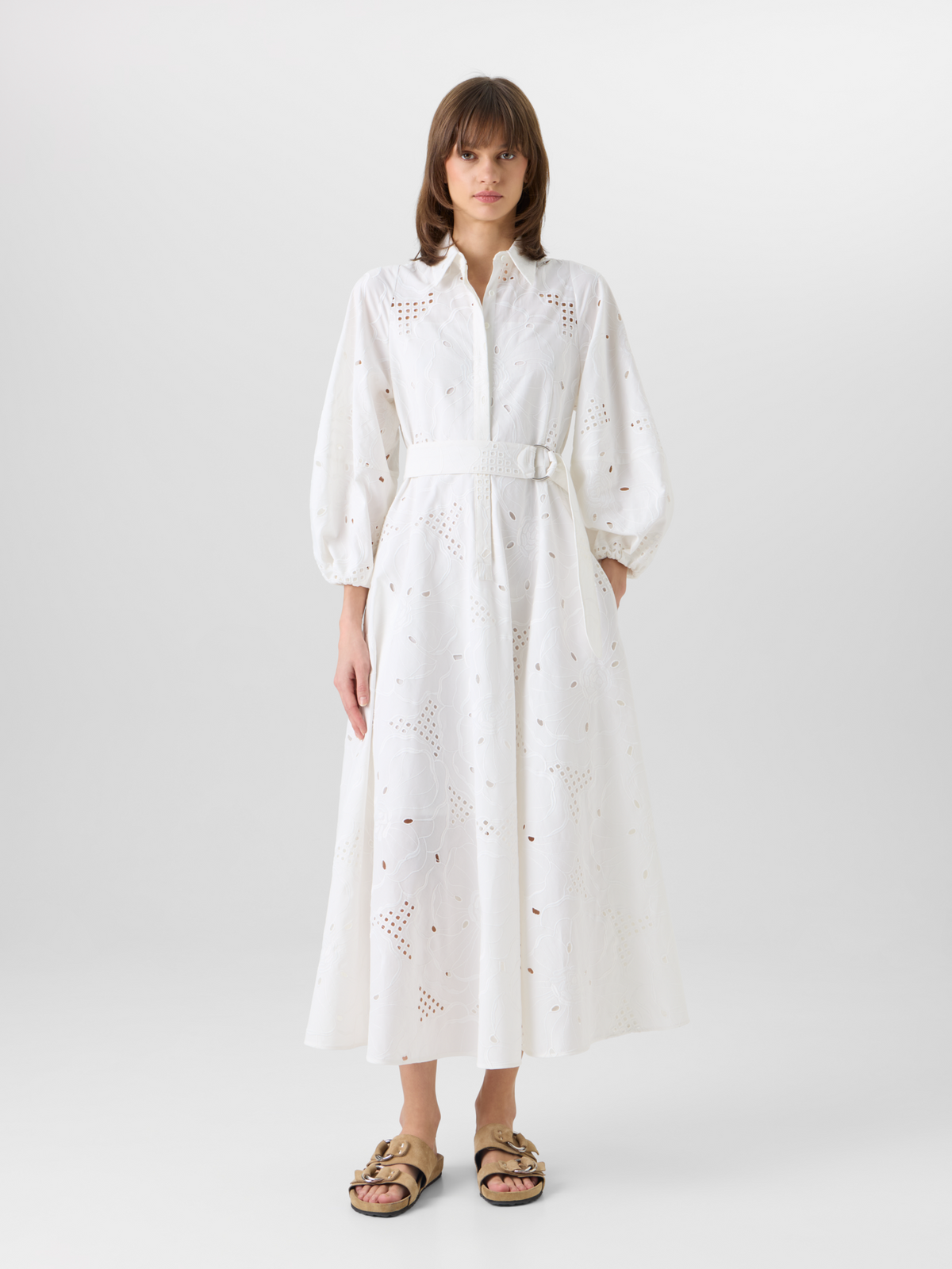 Fit-and-Flare Flower Eyelet Midi Dress – Akris Inc