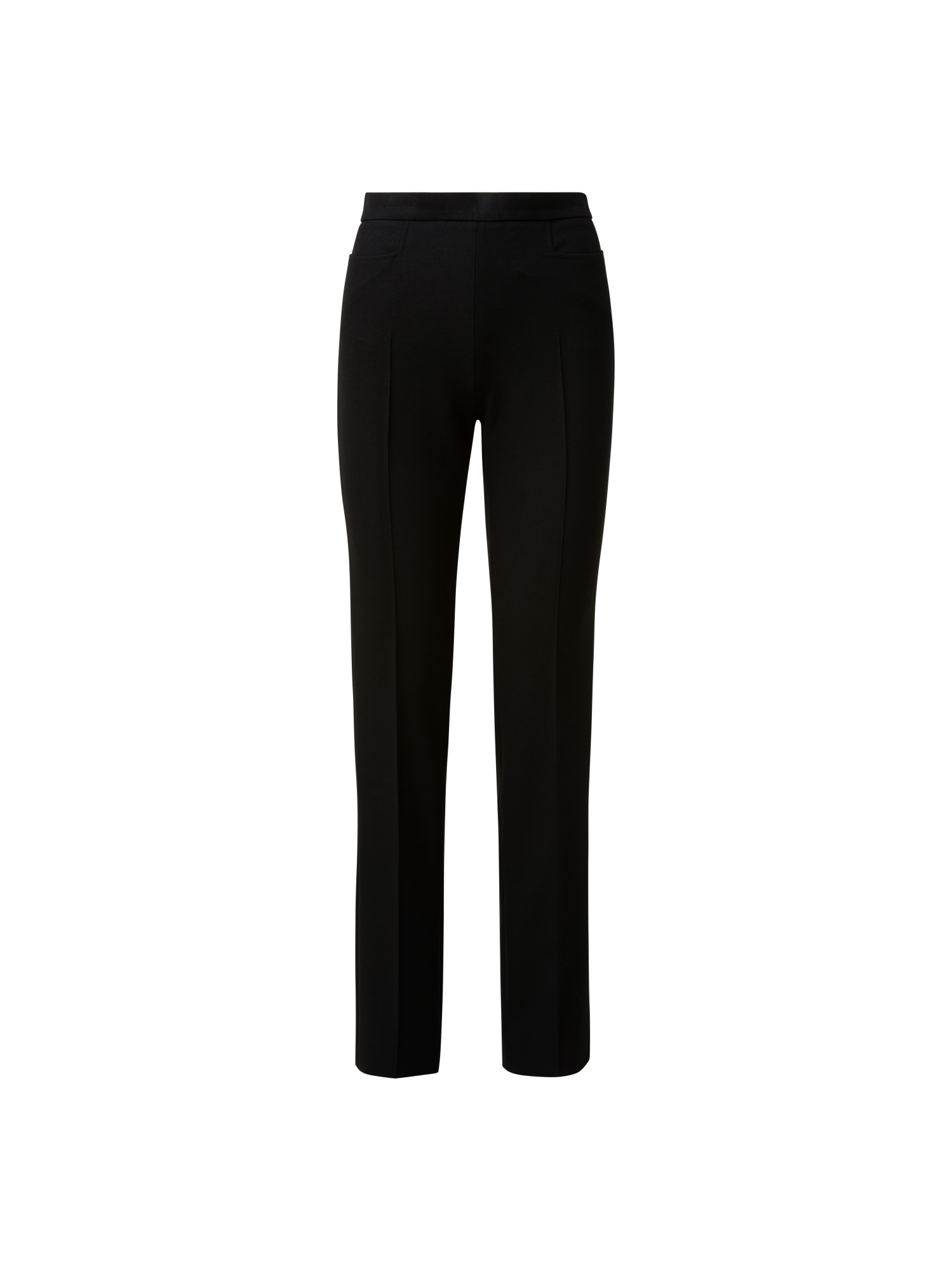 Designer Straight Wool Pants - black
