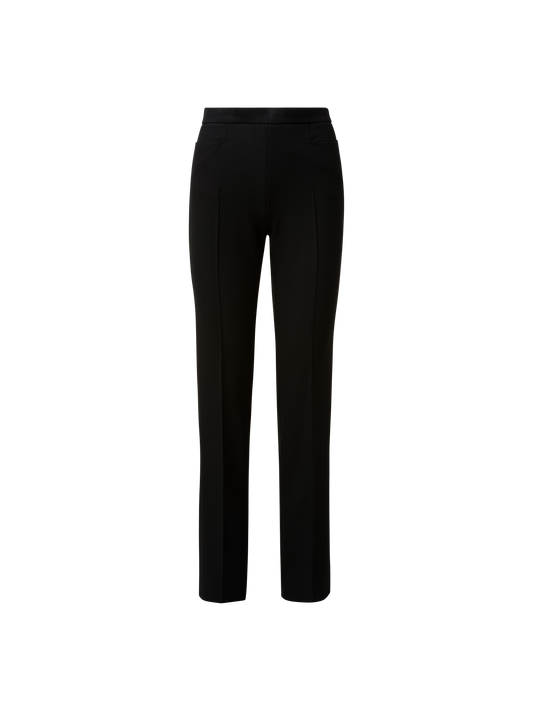 Designer Straight Wool Pants - black