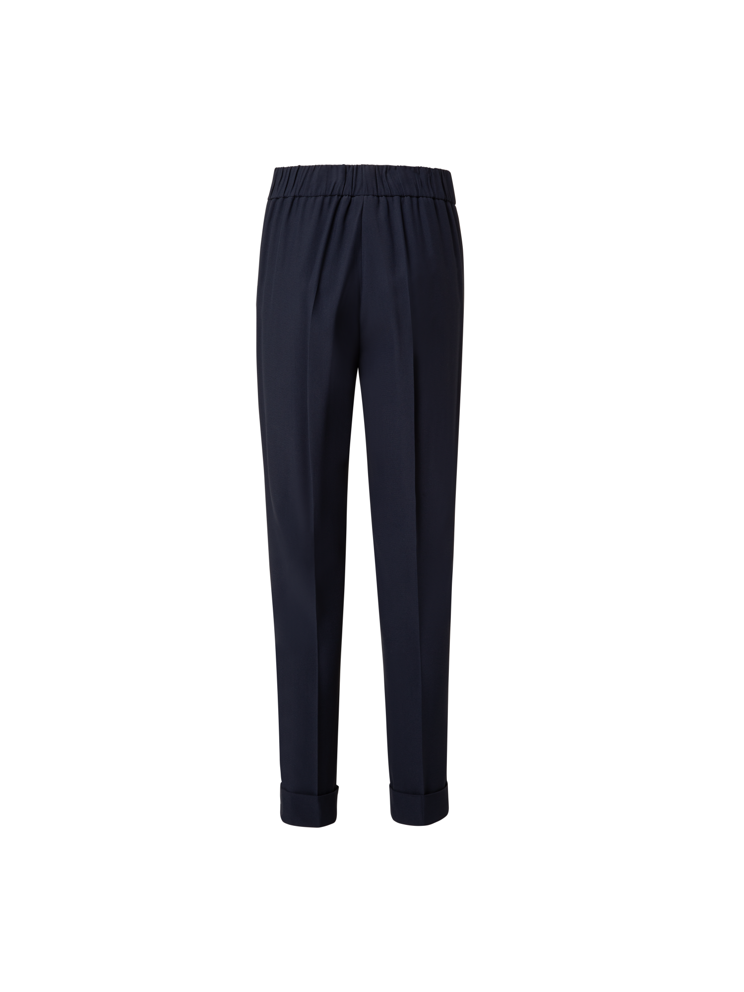 Designer Tapered Crêpe Pants - navy - blue