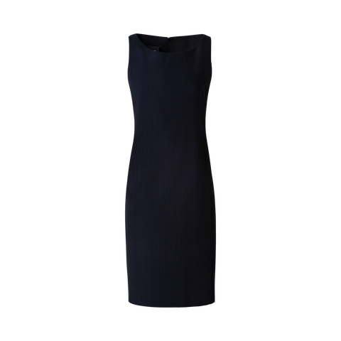 Cotton Sheath Dress with Stitched Pleats