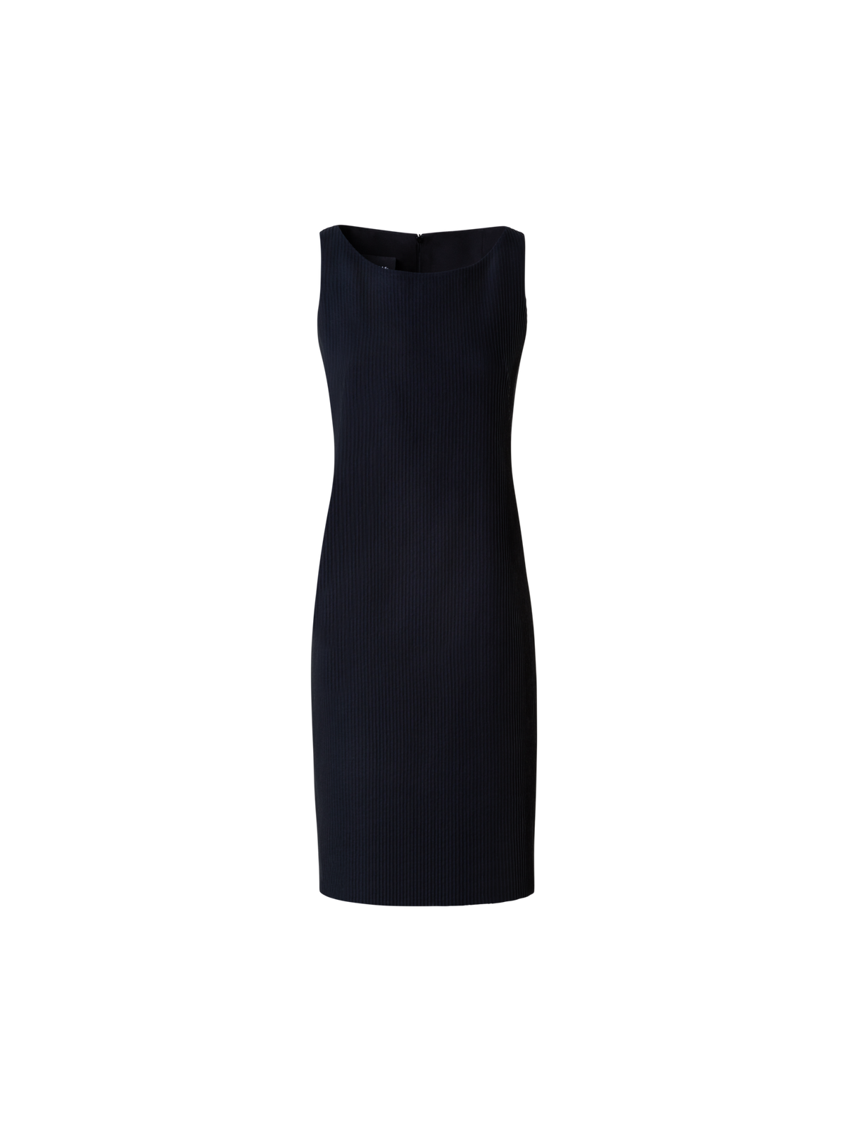 Designer Cotton Sheath Dress with Stitched Pleats - black