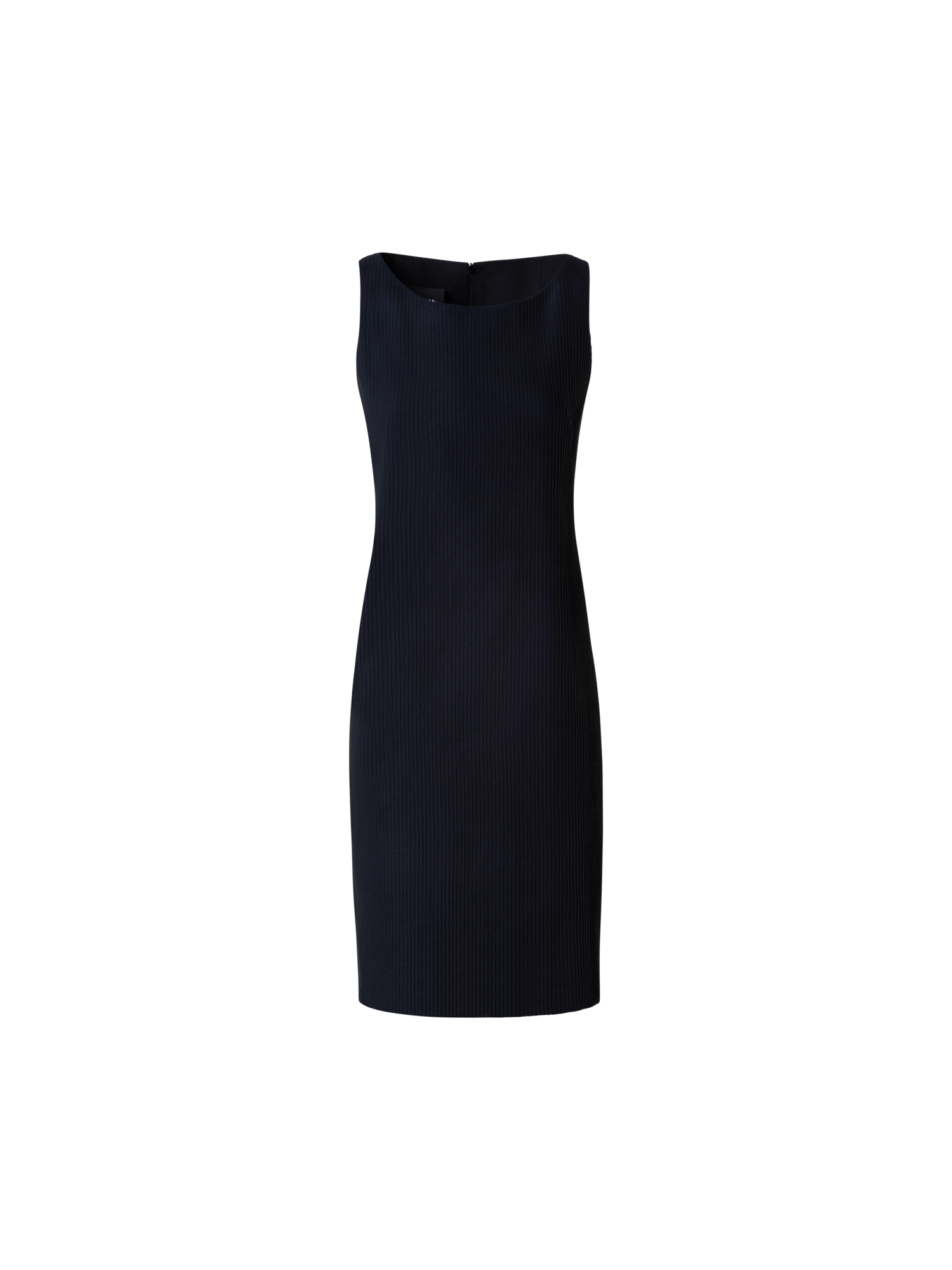 Designer Cotton Sheath Dress with Stitched Pleats - black