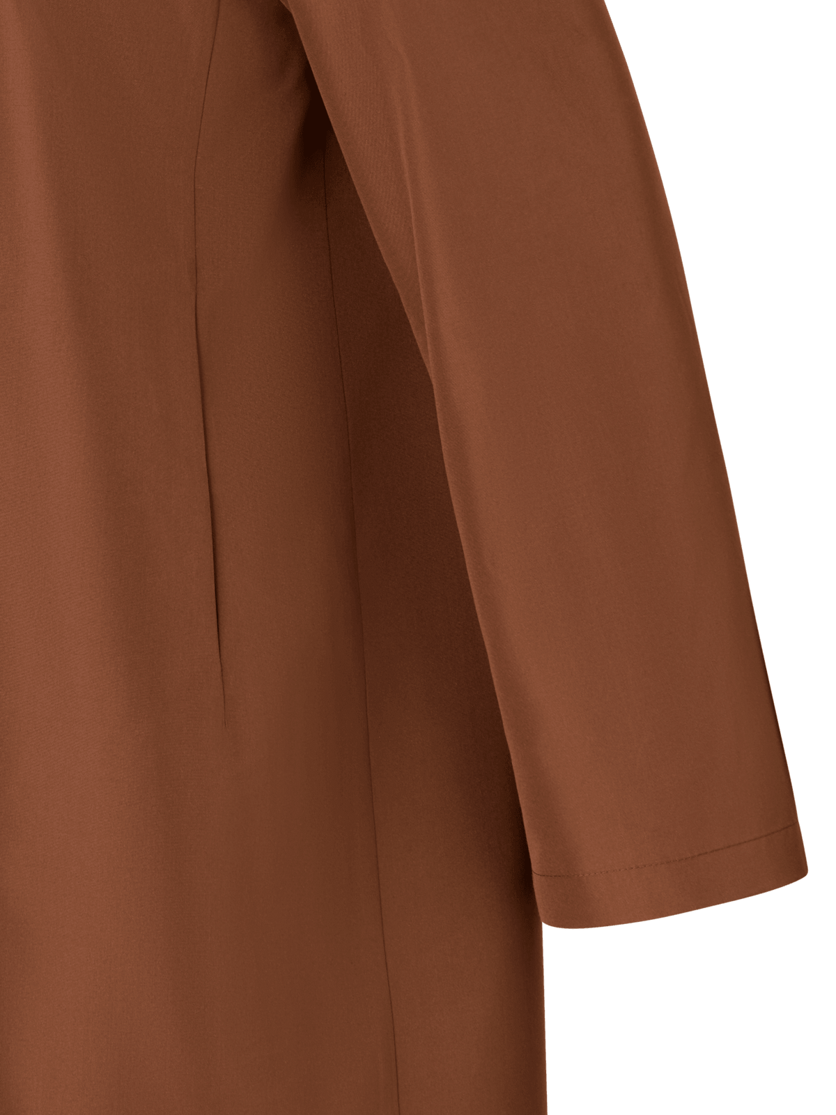 Designer Two-in-One Silk Taffeta Coat with Cashmere Inner - brown