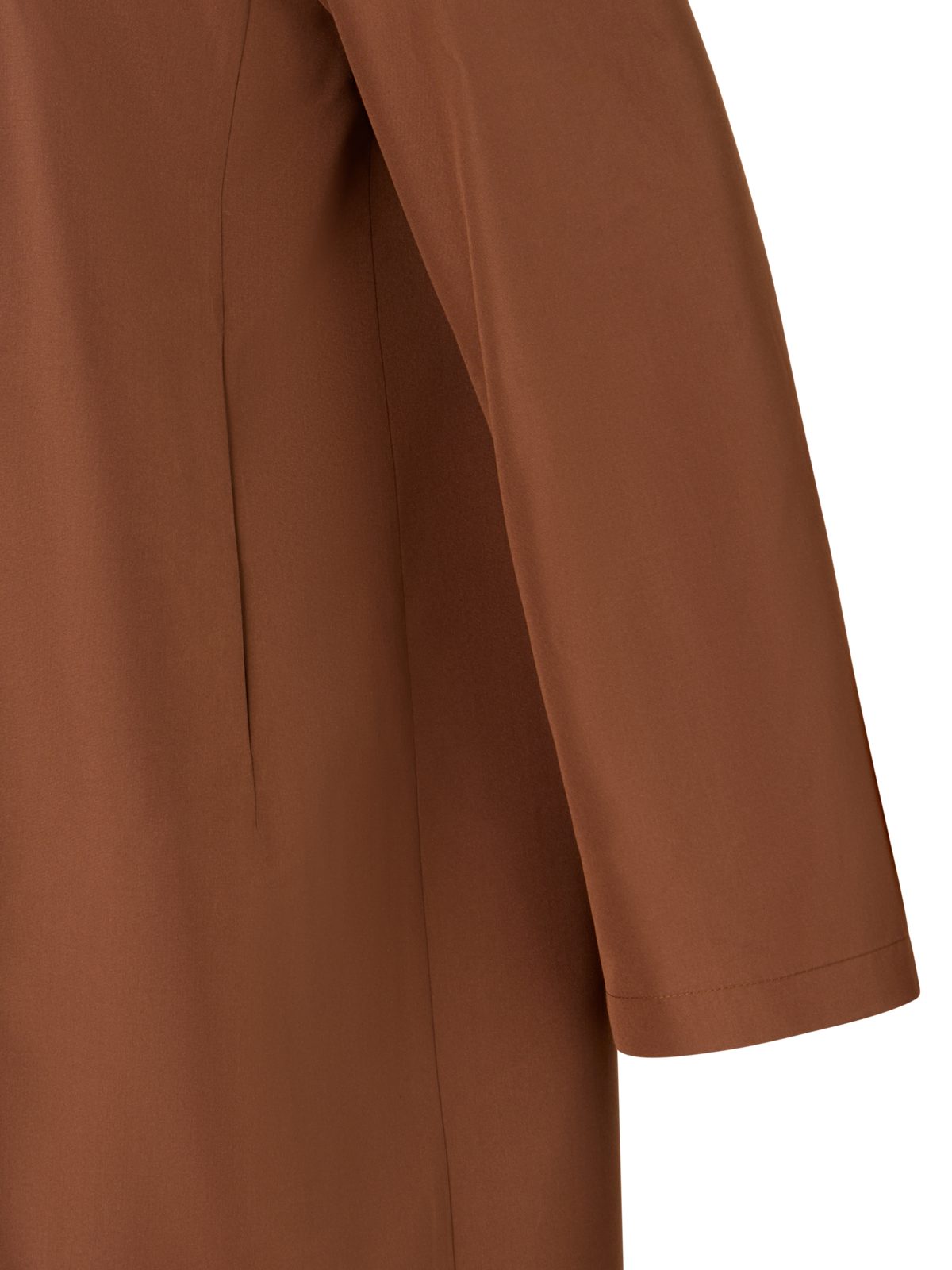 Designer Two-in-One Silk Taffeta Coat with Cashmere Inner - brown