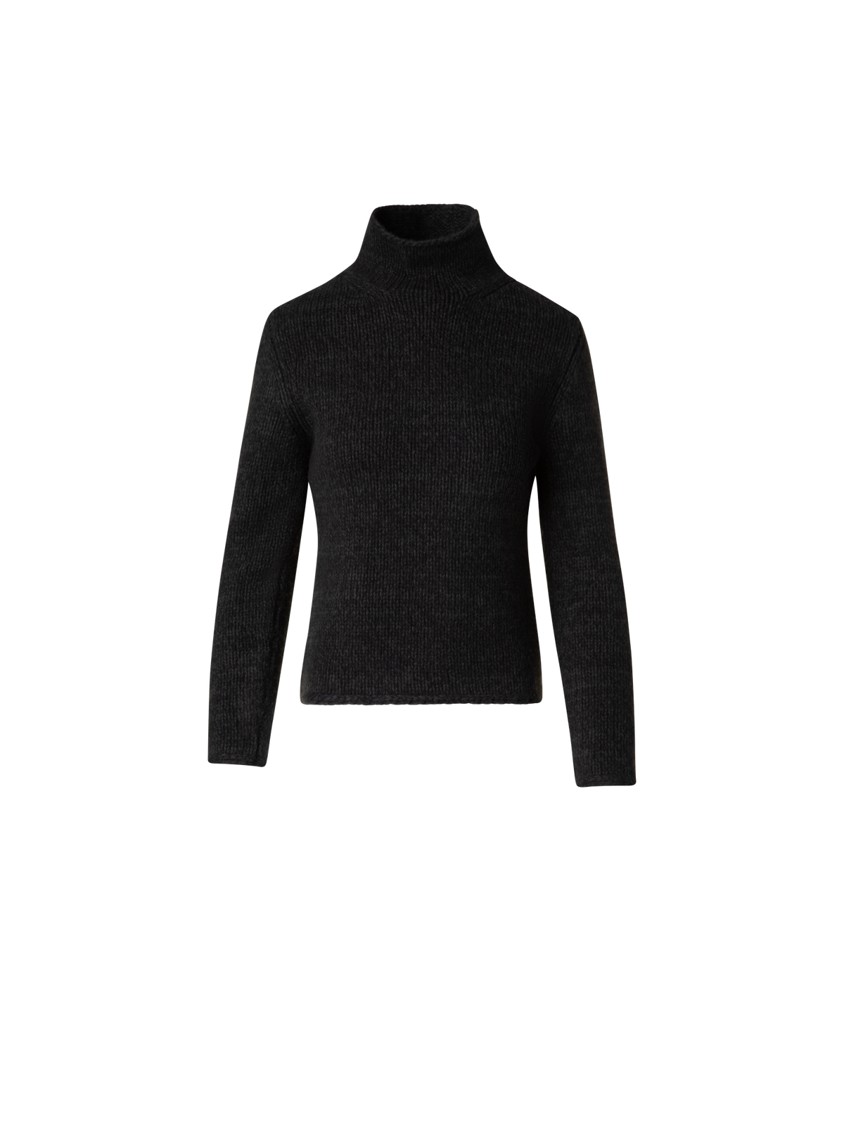 Designer Mouliné Cashmere Wool Mock Neck Sweater - green