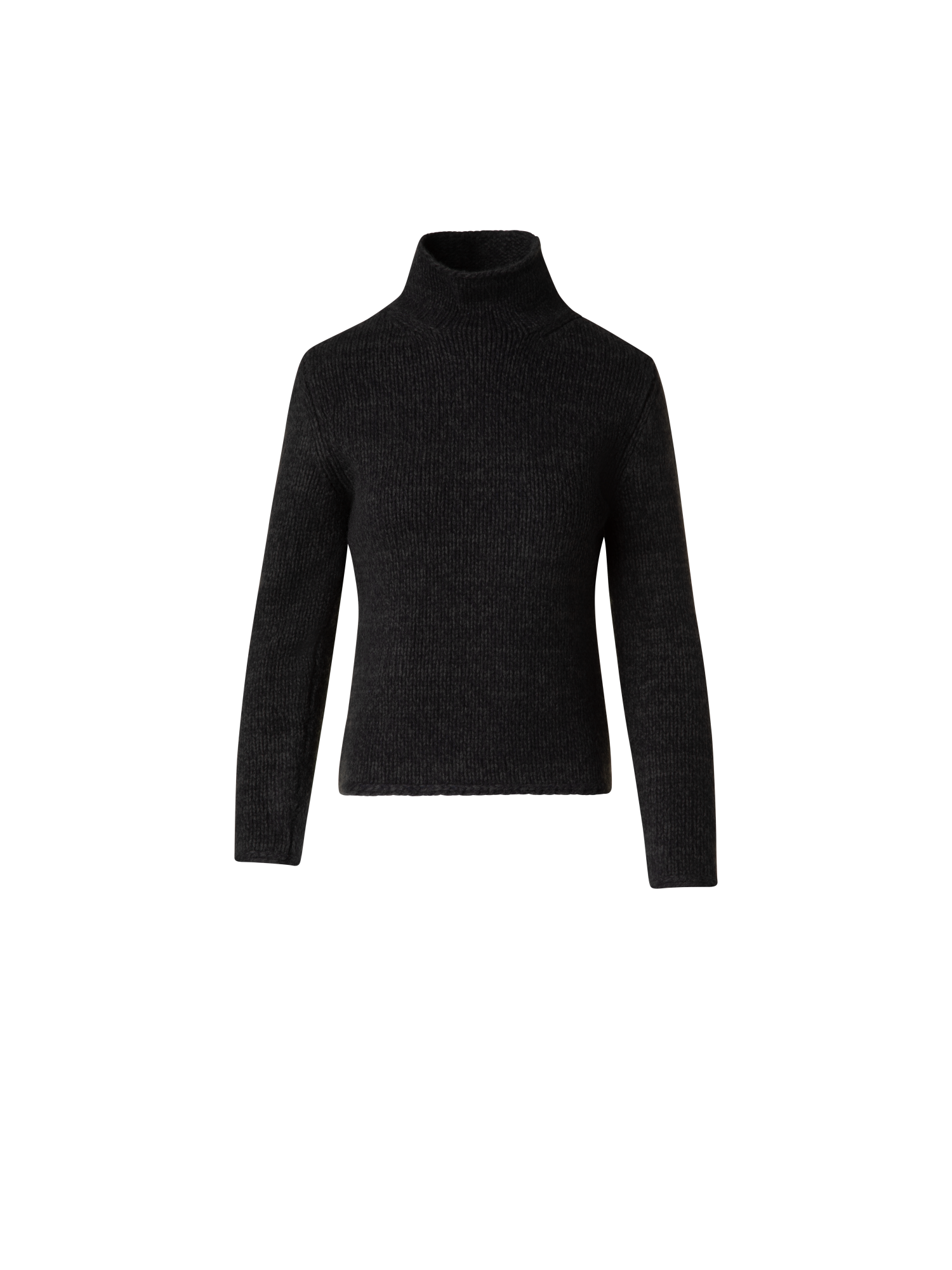 Designer Mouliné Cashmere Wool Mock Neck Sweater - green