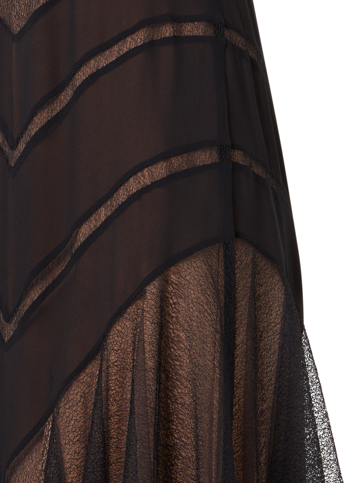 Designer Gown in Tulle Embroidery - black