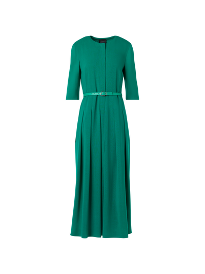 Designer Long-Sleeve Wool Shelly Midi Dress - green