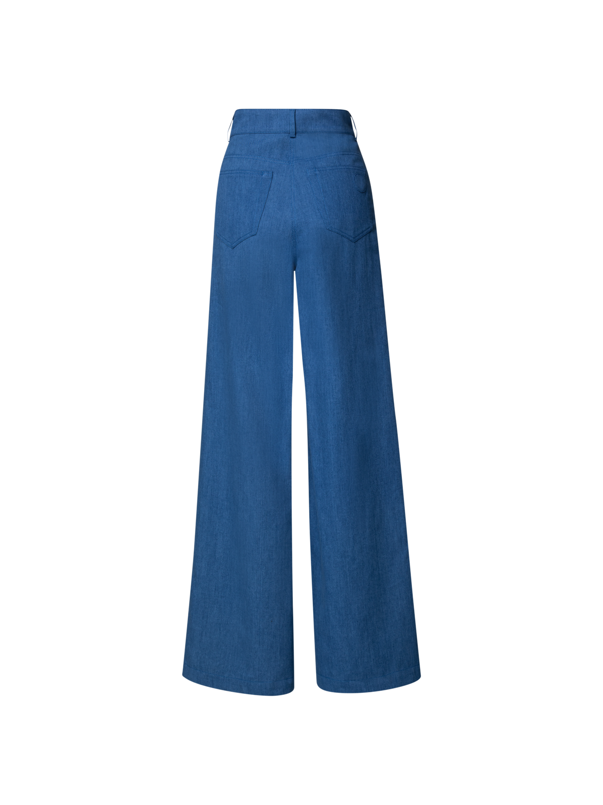 Designer Wide Washed Cotton Lyocell Denim Pants
