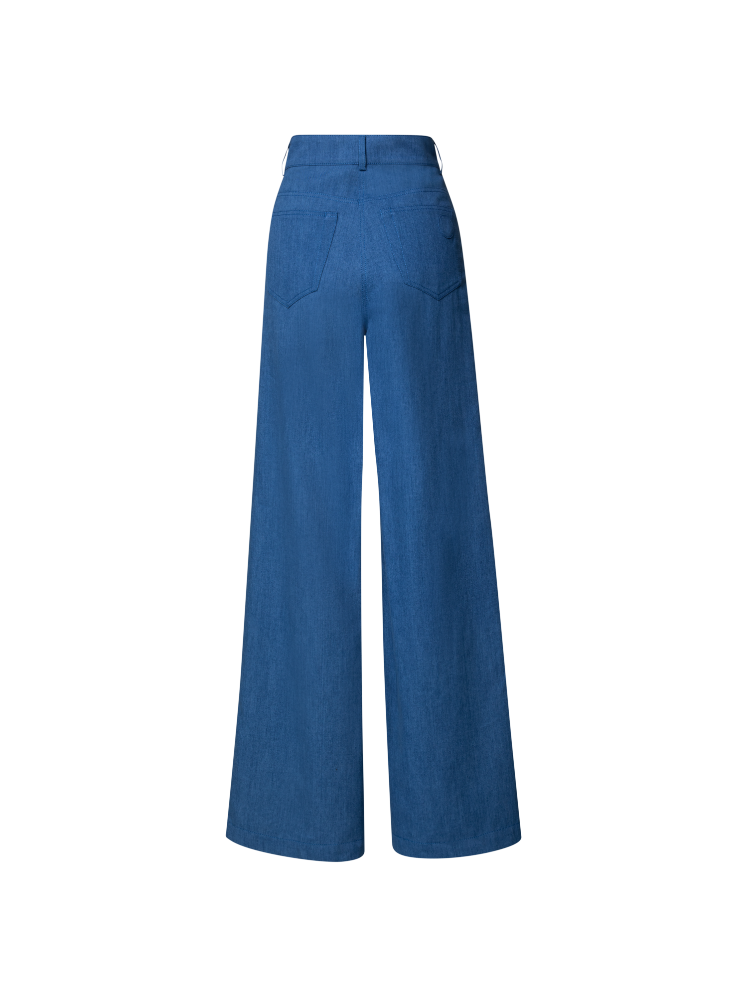 Designer Wide Washed Cotton Lyocell Denim Pants