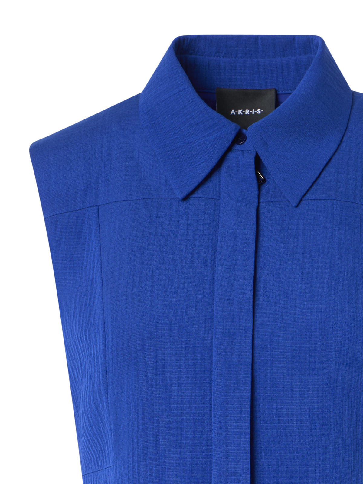 akris shirt dress Midi Shirt Dress in Structured Cotton Silk lapis blue / 10