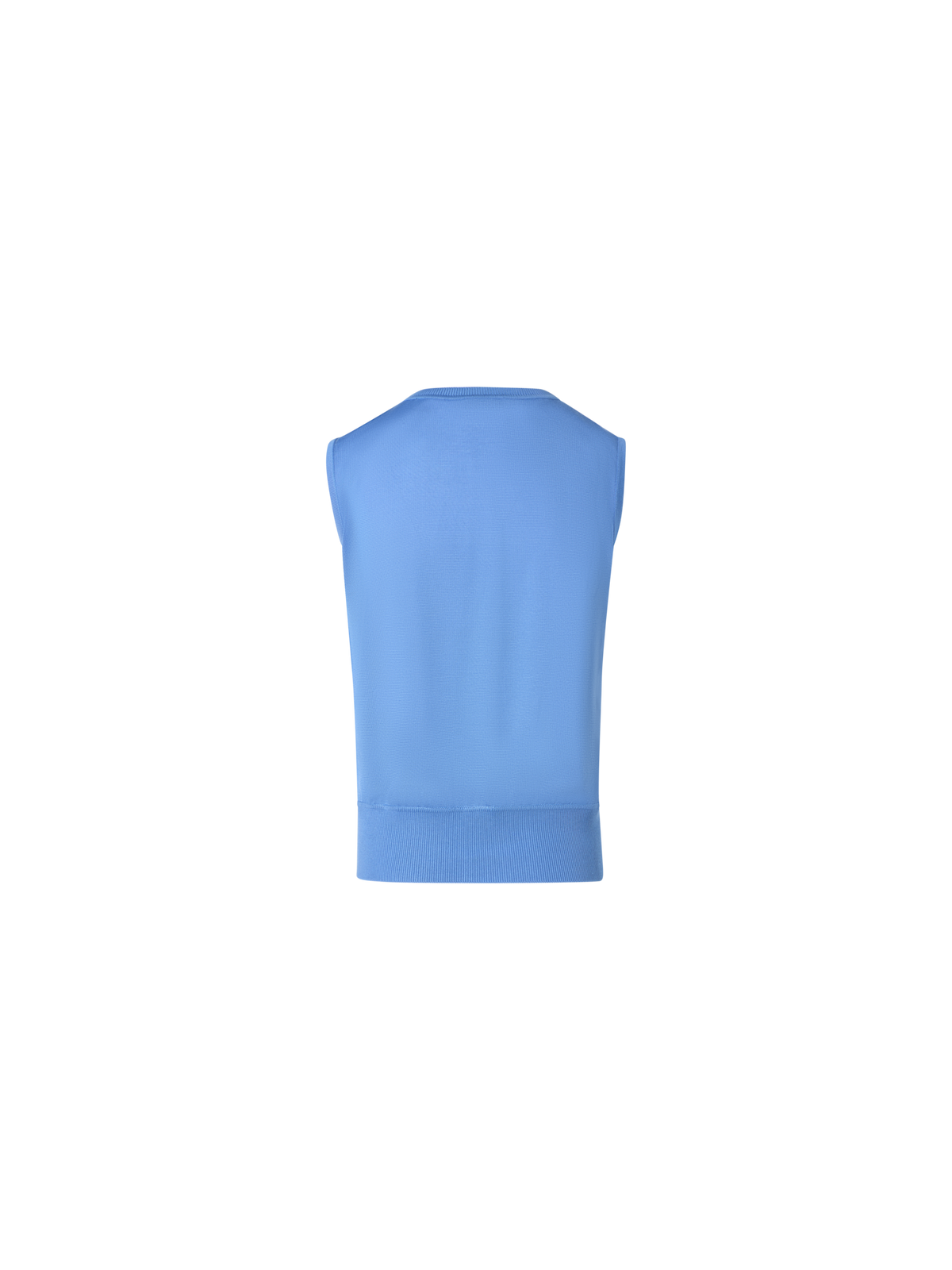 Designer Silk Knit Top with Whitecaps Print - blue