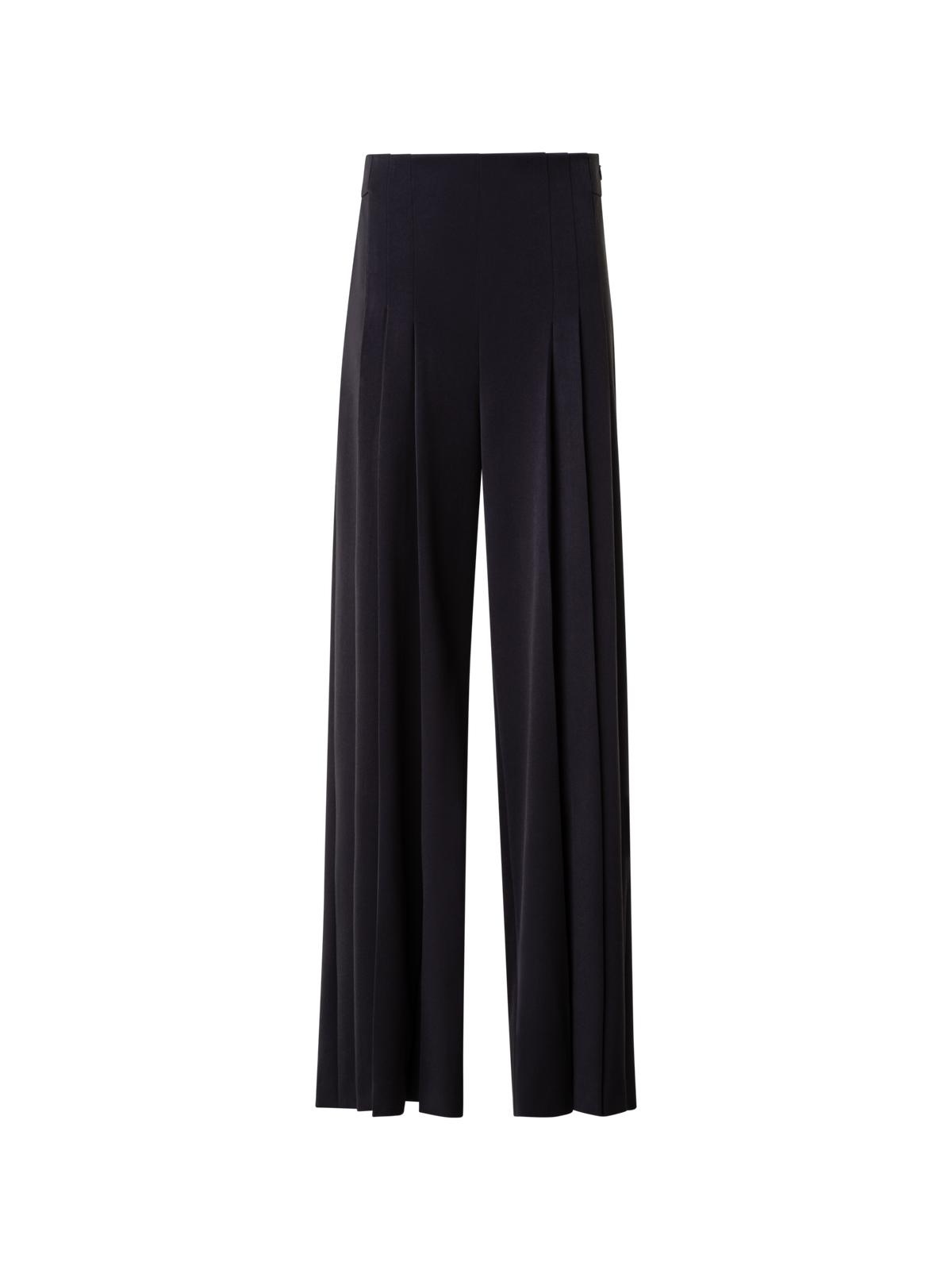 Designer Wide Pleated Techno Stretch Pants - neutral - black