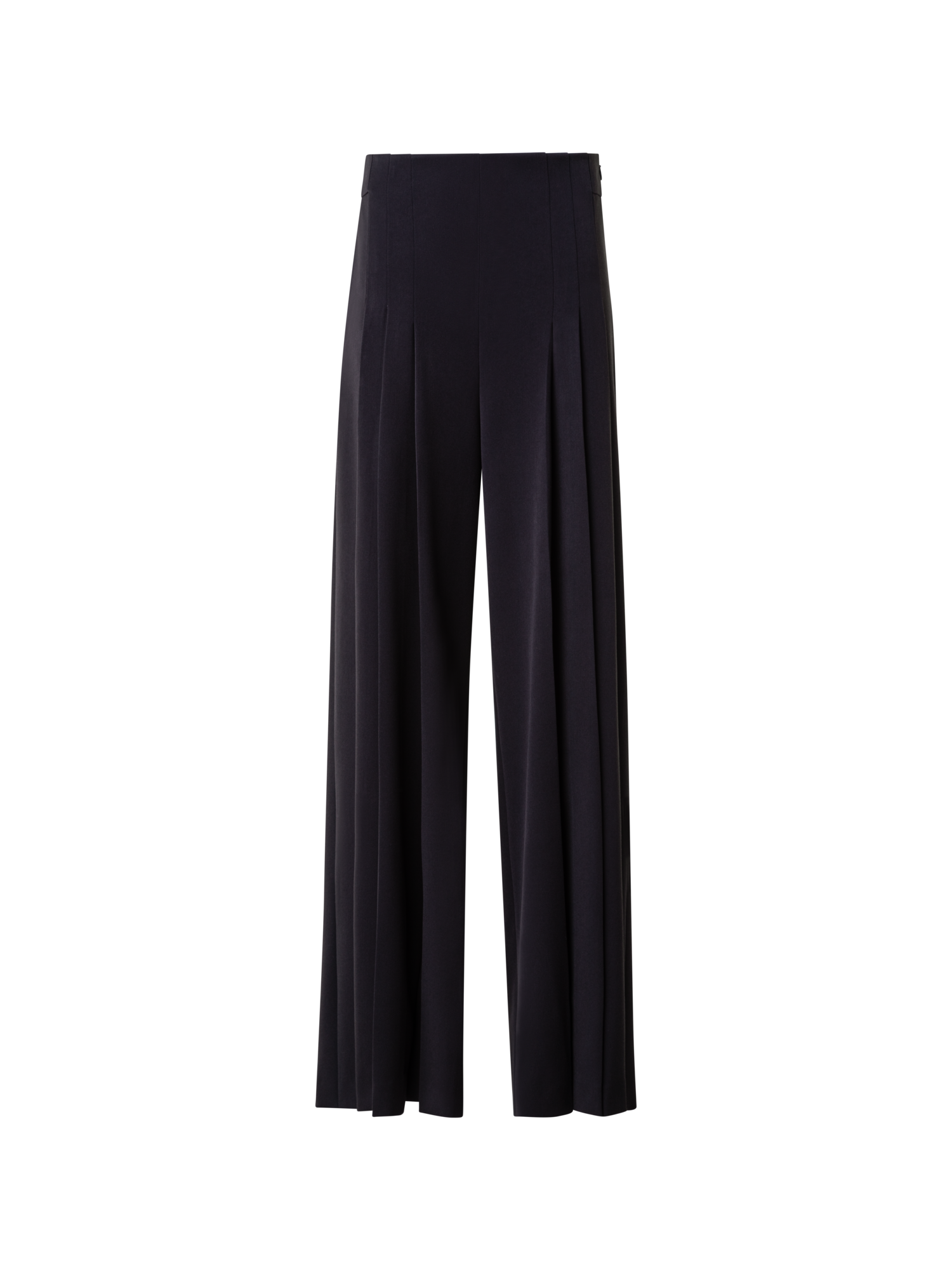 Designer Wide Pleated Techno Stretch Pants - neutral - black