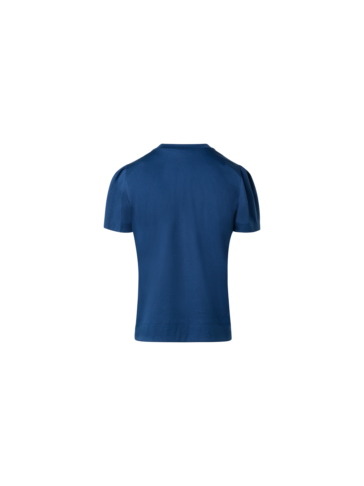 Designer Puff Sleeves T-Shirt in Cotton Jersey - blue