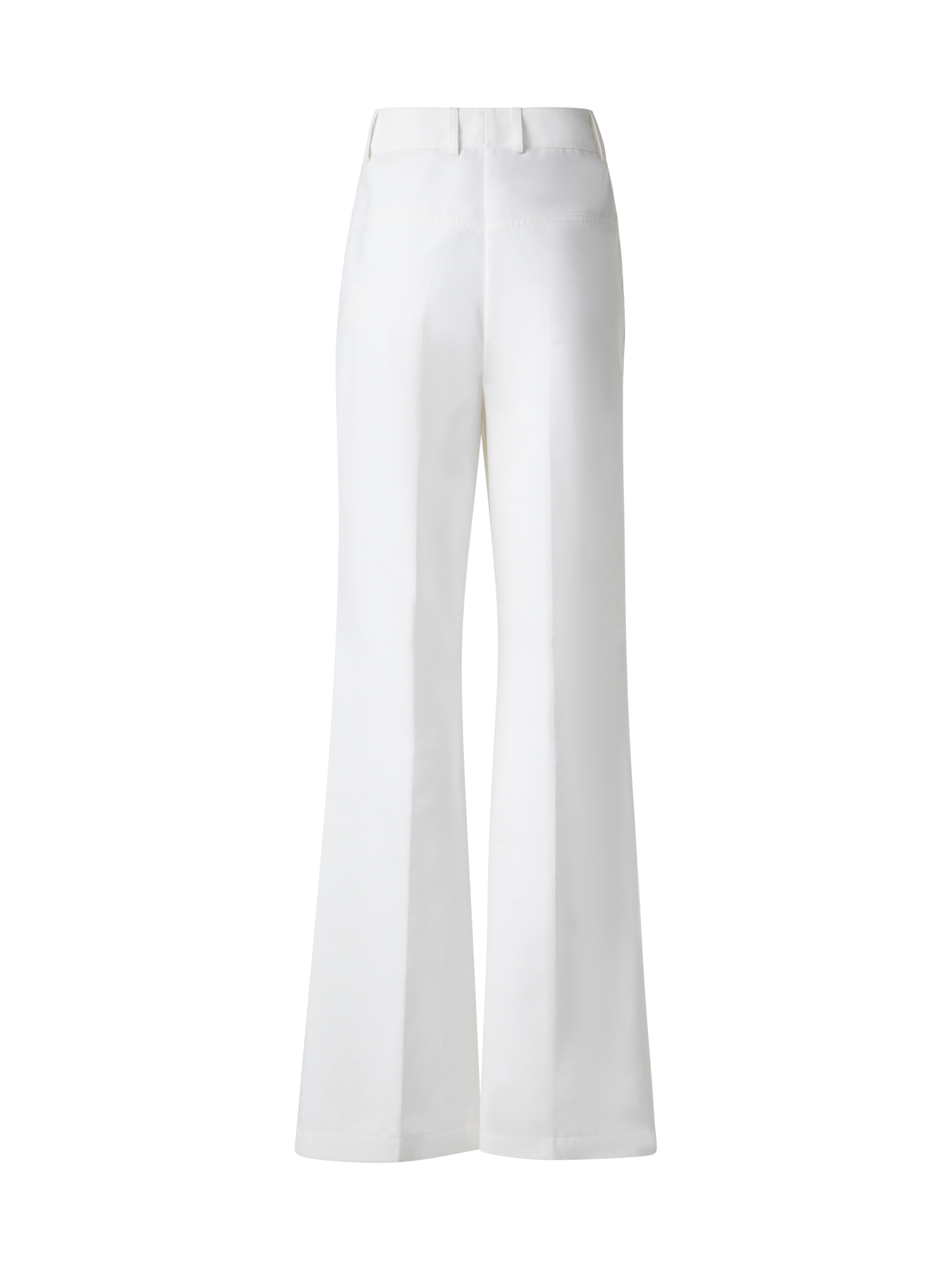 Designer Wide Straight Cotton Stretch Pants - neutral - ecru - white