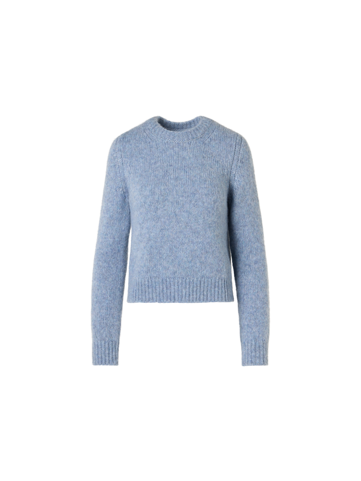 Designer Relaxed Knit Sweater in Fluffy Alpaca - blue