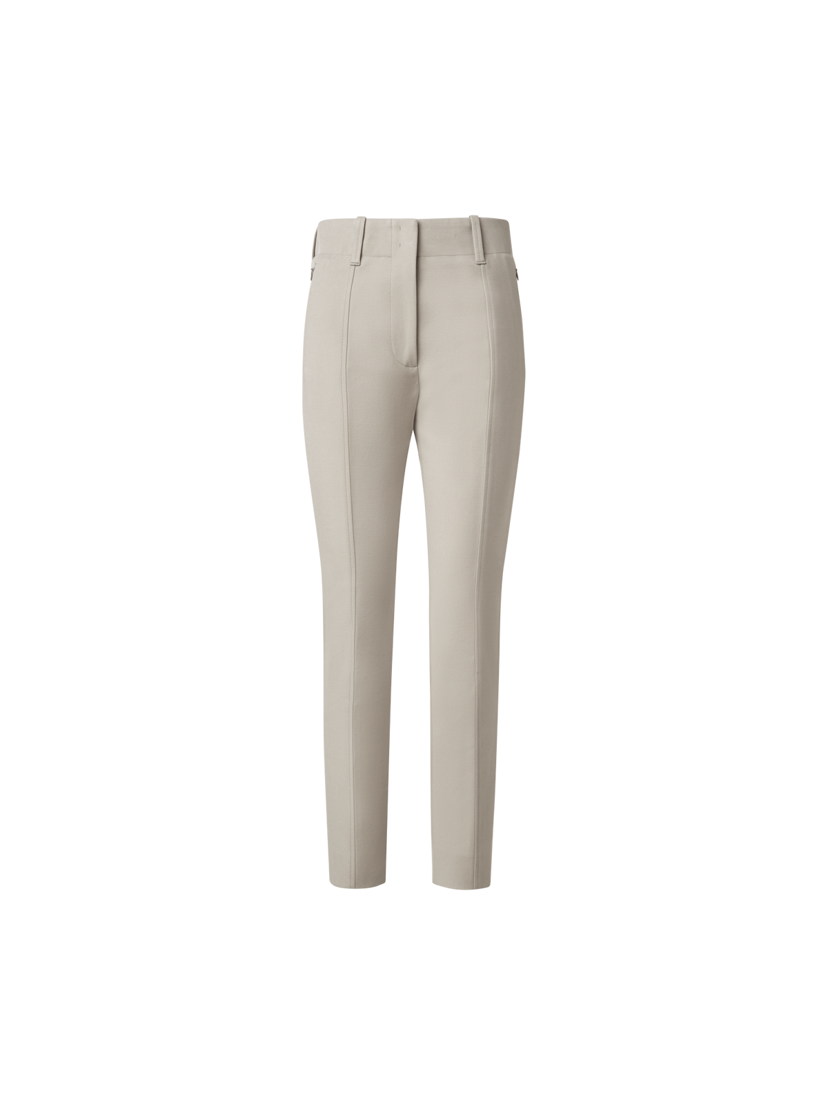 Designer Slim Cotton Wool Gabardine Pants - neutral - pastel - beige