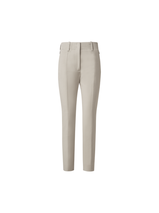 Designer Slim Cotton Wool Gabardine Pants - neutral - pastel - beige