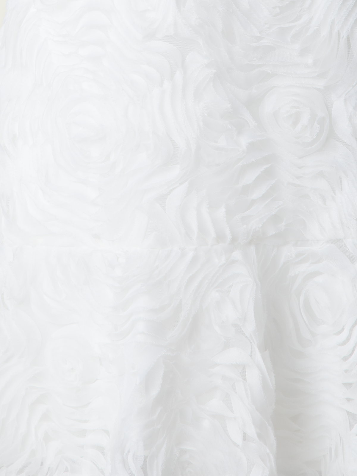 Designer Cocktail Dress with 3D Carnation Embroidery - ecru - white