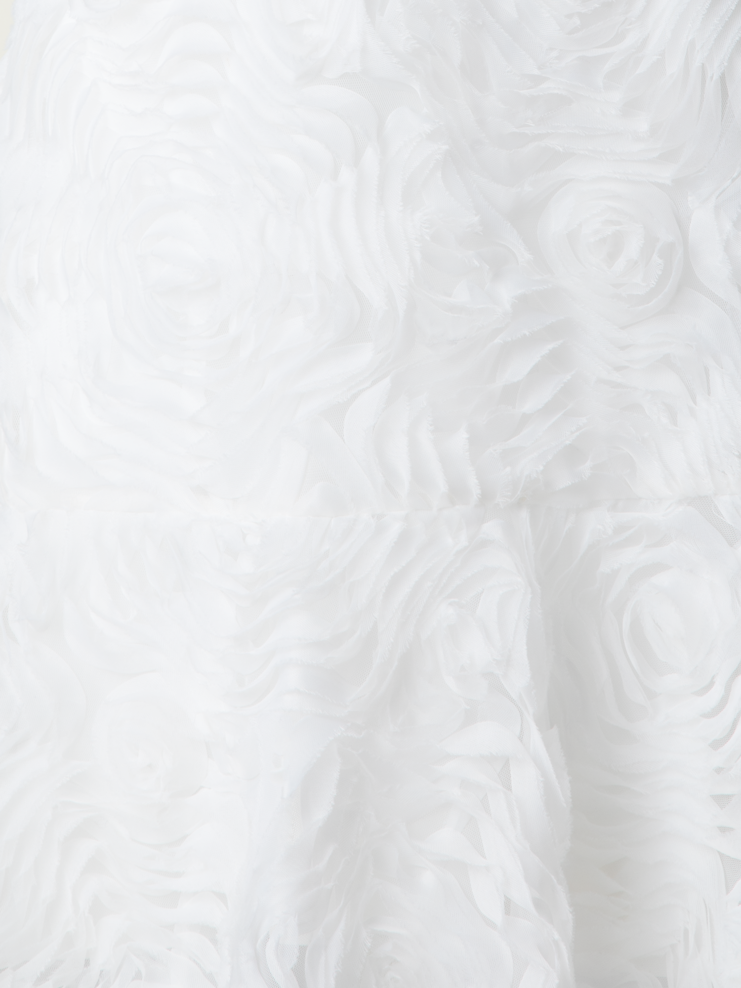 Designer Cocktail Dress with 3D Carnation Embroidery - ecru - white