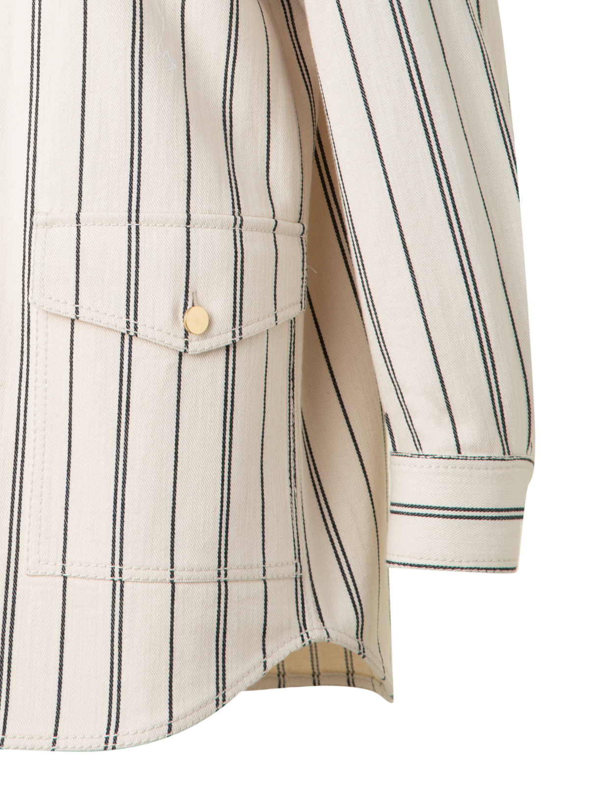 Designer Boyfriend Jacket in Striped Denim - multicolor - ecru - white