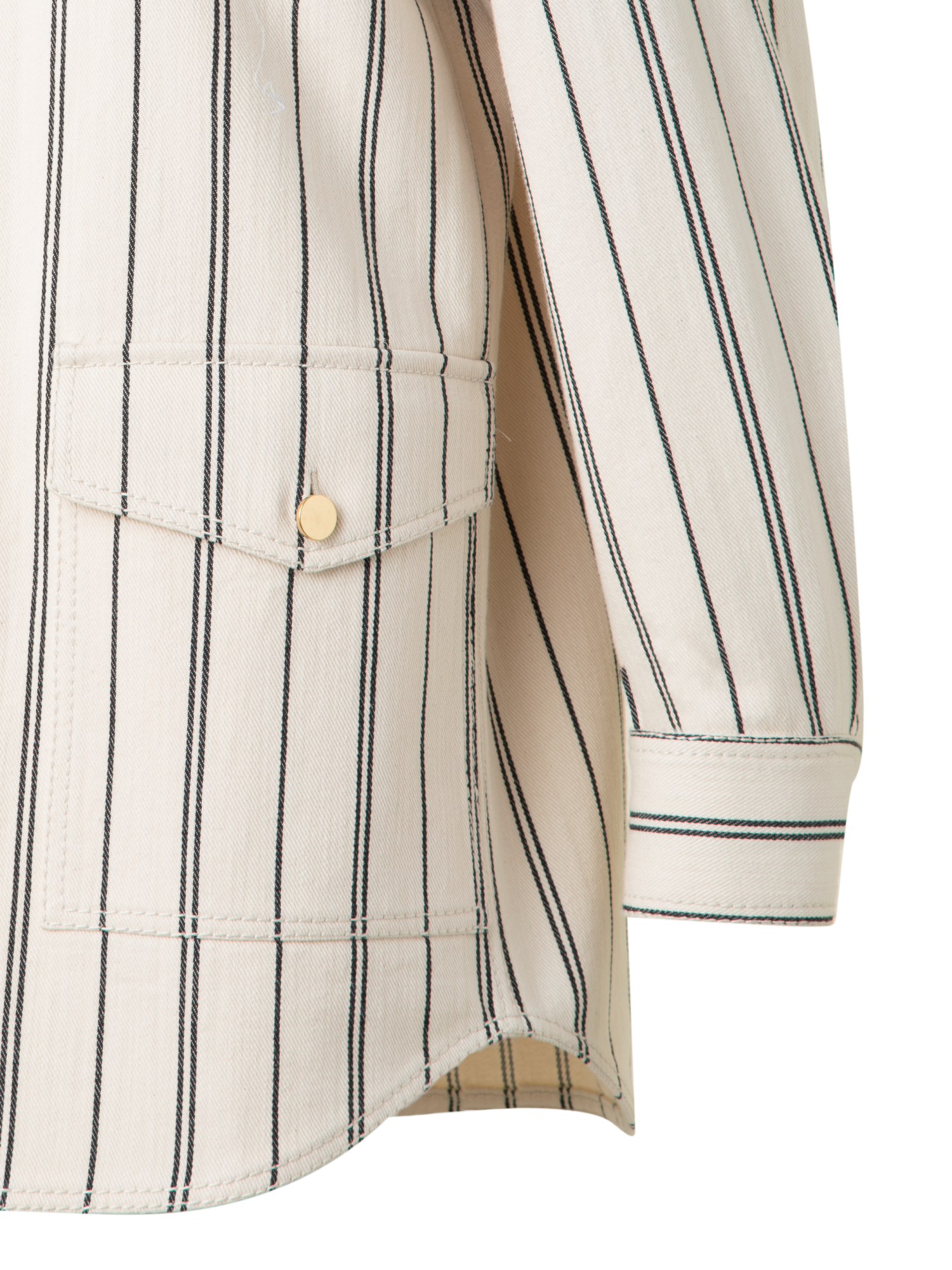 Designer Boyfriend Jacket in Striped Denim - multicolor - ecru - white