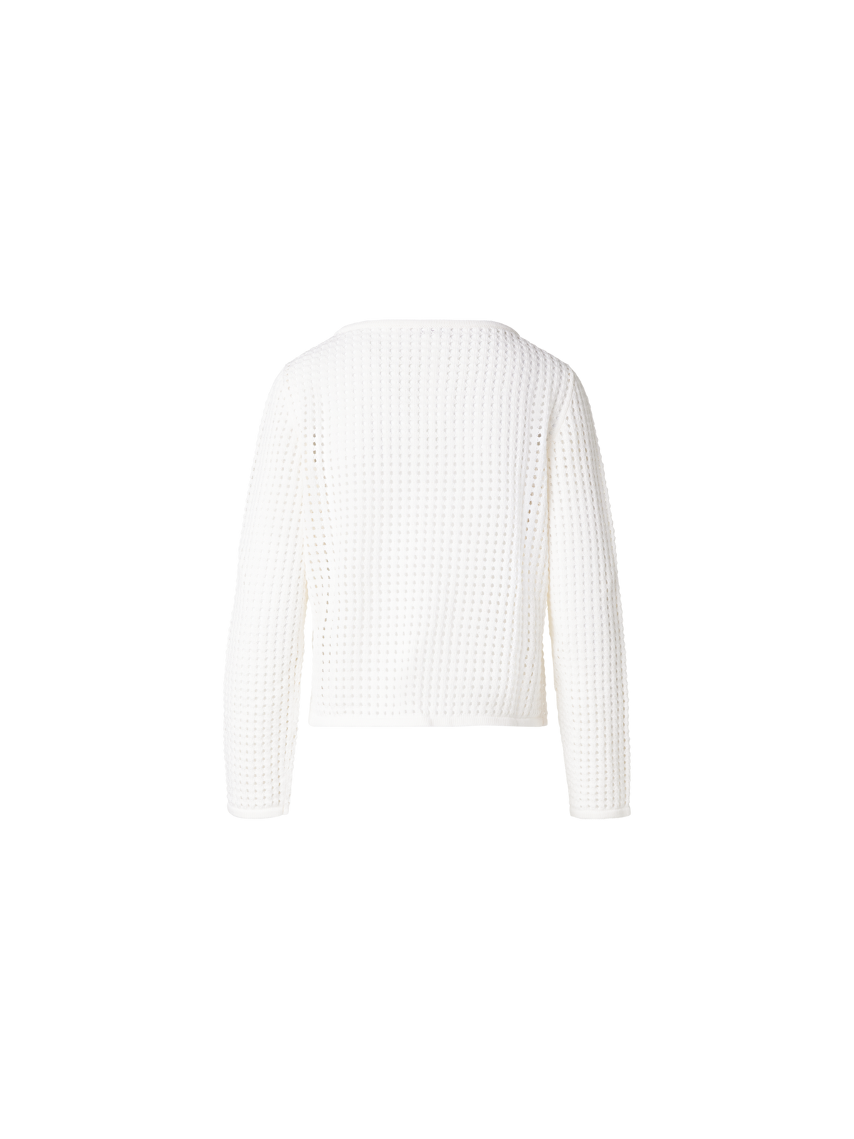 Designer Knit Sweater in Chunky Cotton Mesh - ecru - white