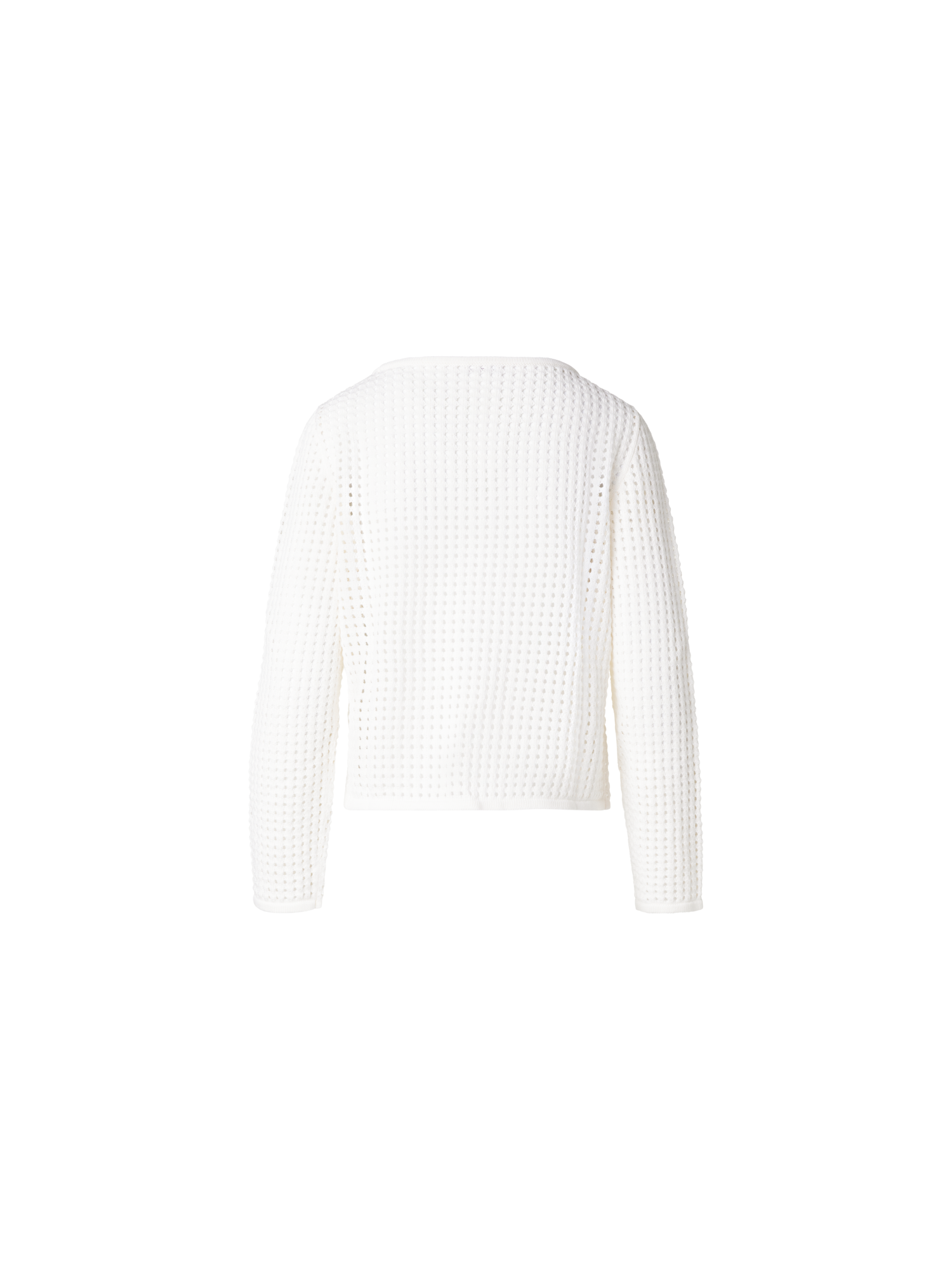 Designer Knit Sweater in Chunky Cotton Mesh - ecru - white
