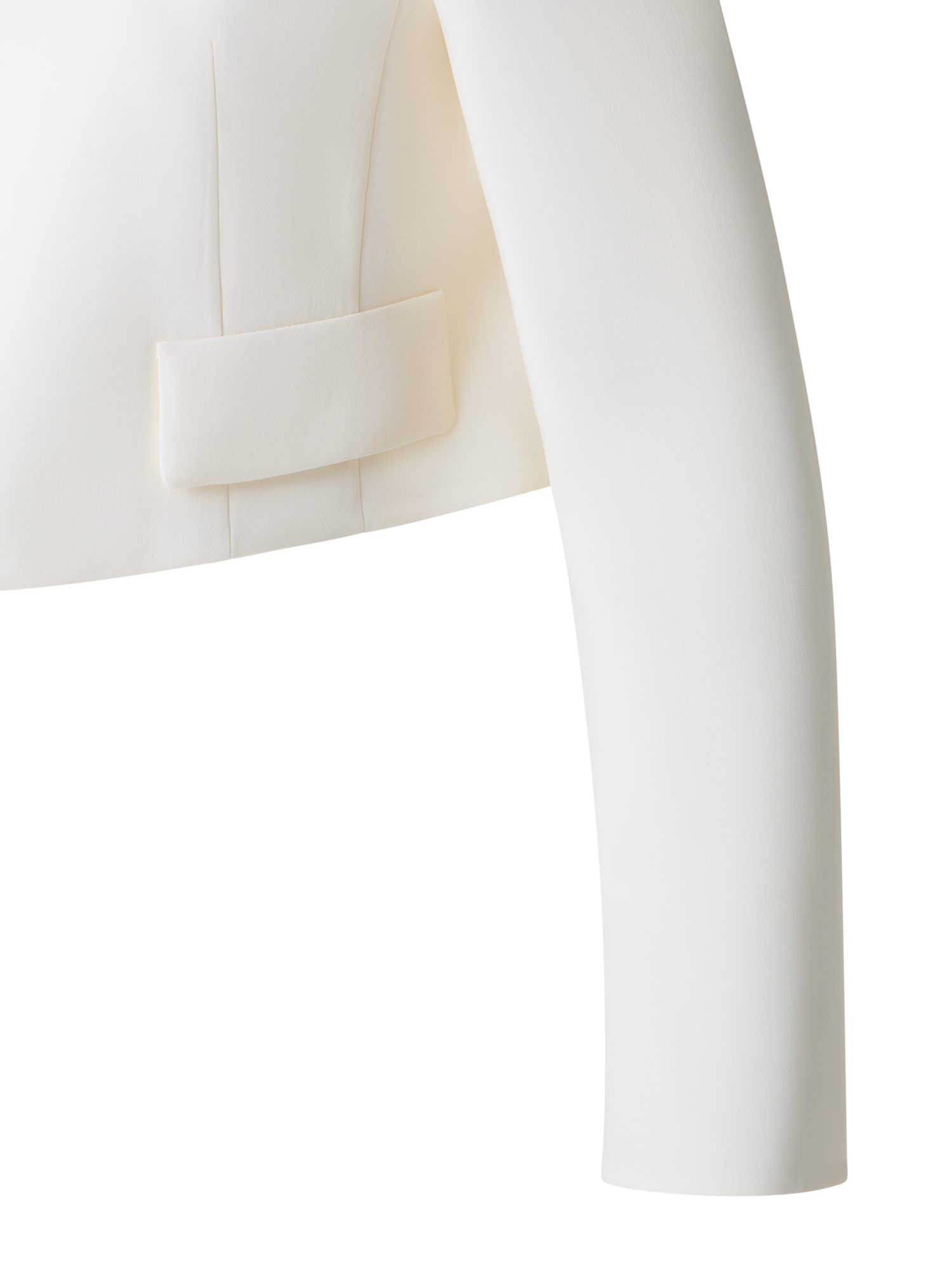 Designer Short Wool Double-Face Cardigan Jacket - neutral - ecru - white