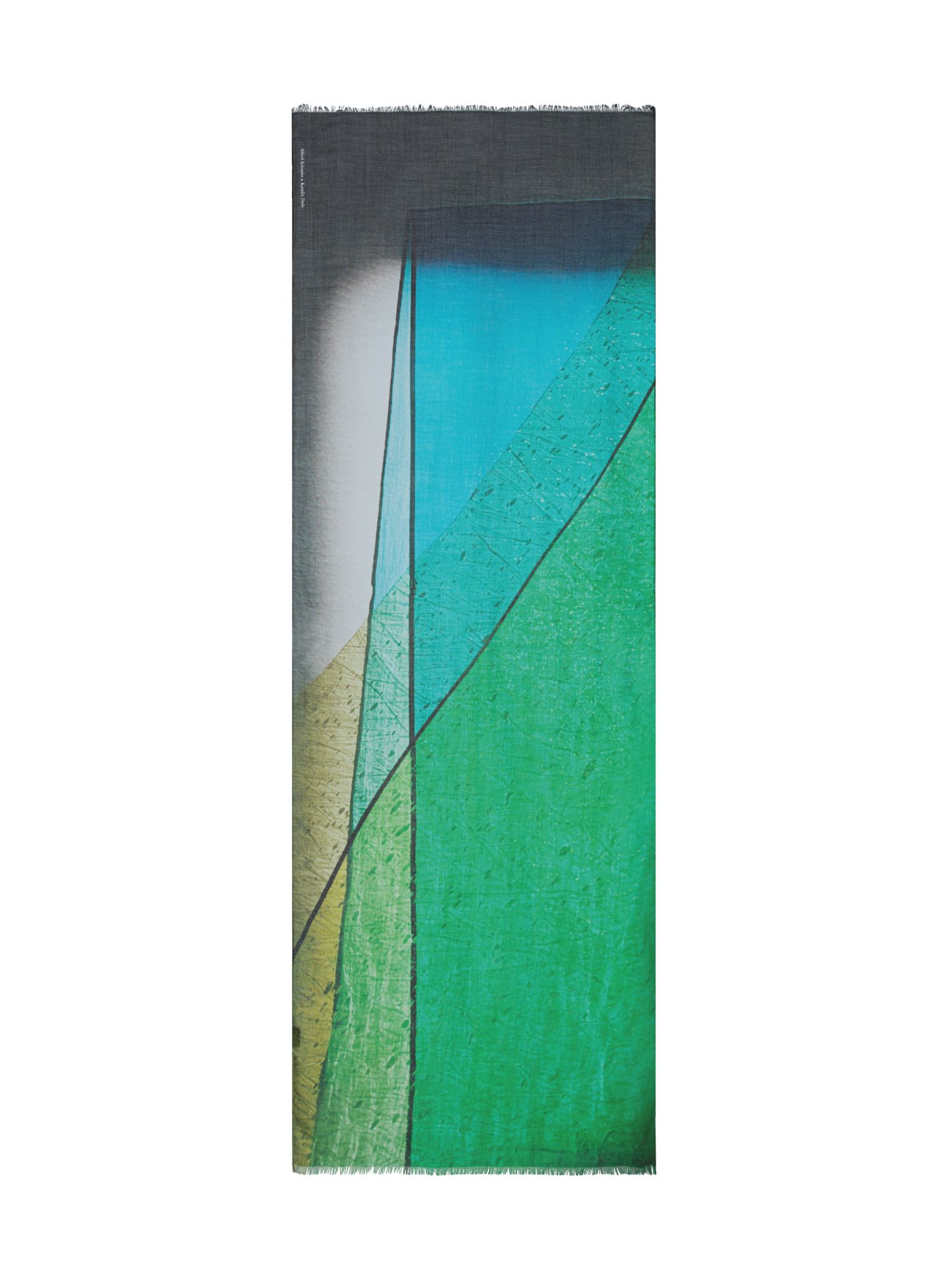 Designer Cashmere Silk Mimosa Liquid Light Print Scarf - multicolor