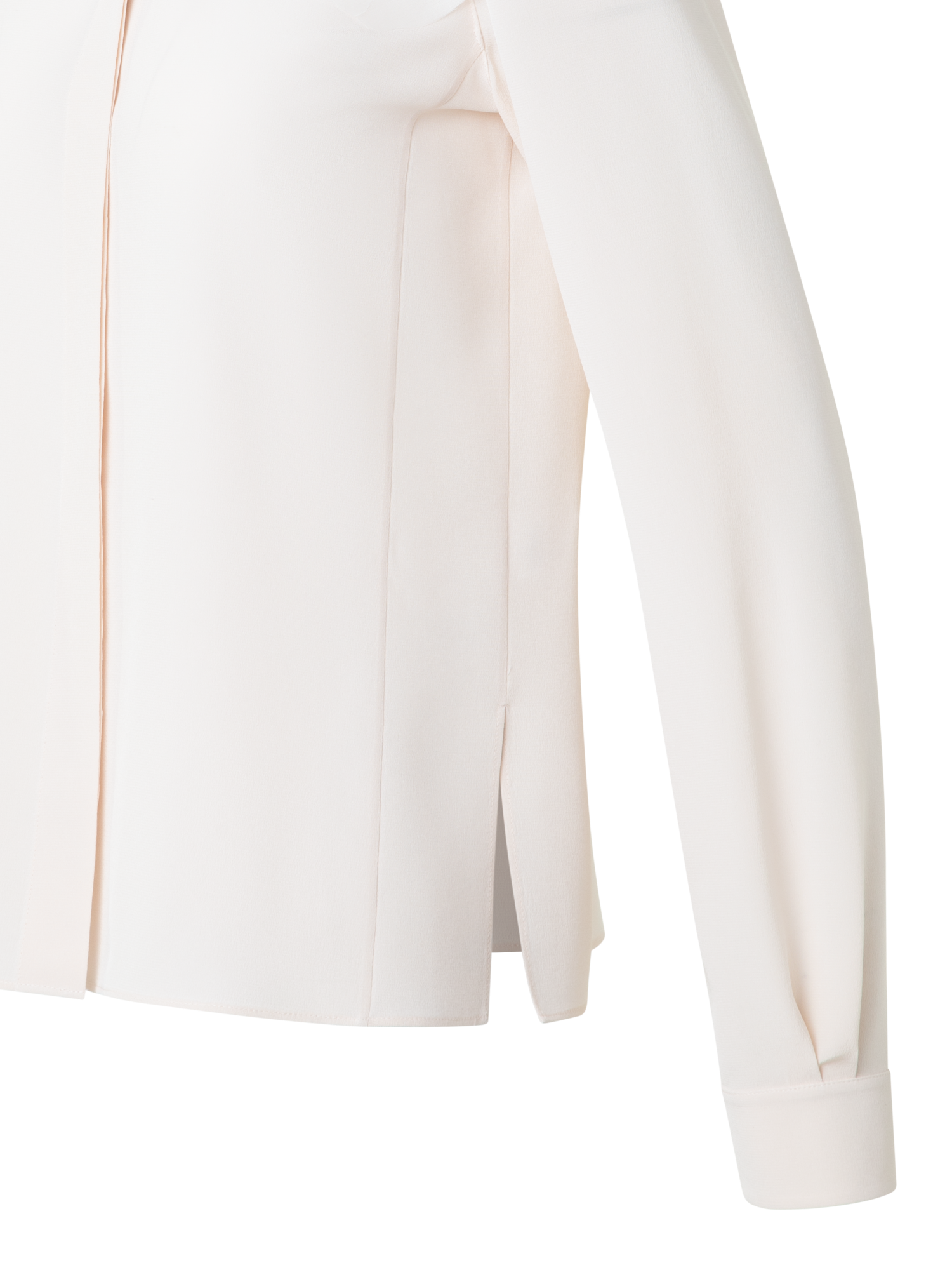 Designer Silk Blouse with 3D Organza Anemone - neutral - ecru - white