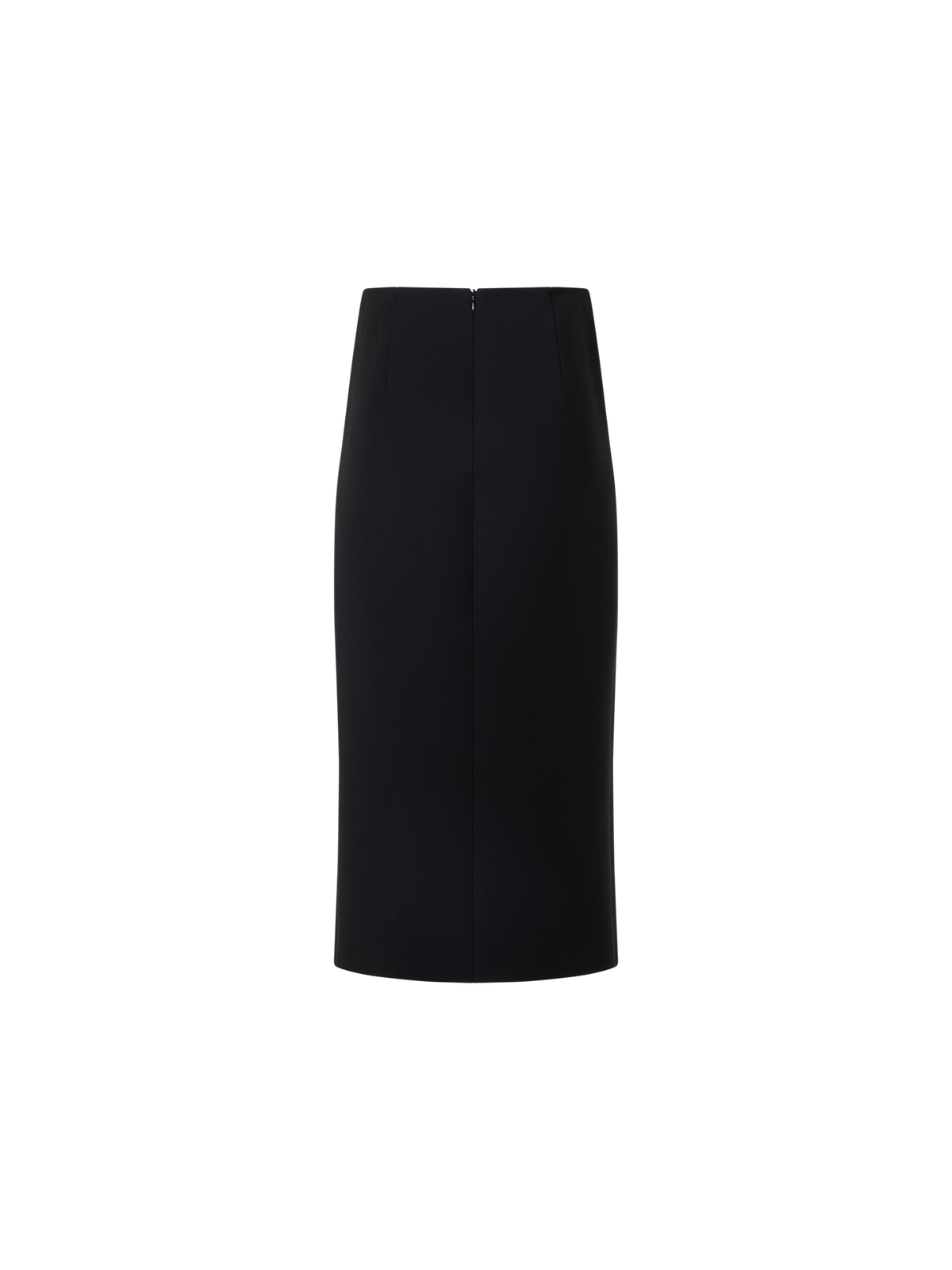 Designer Midi Pencil Skirt in Wool Double-Face - black