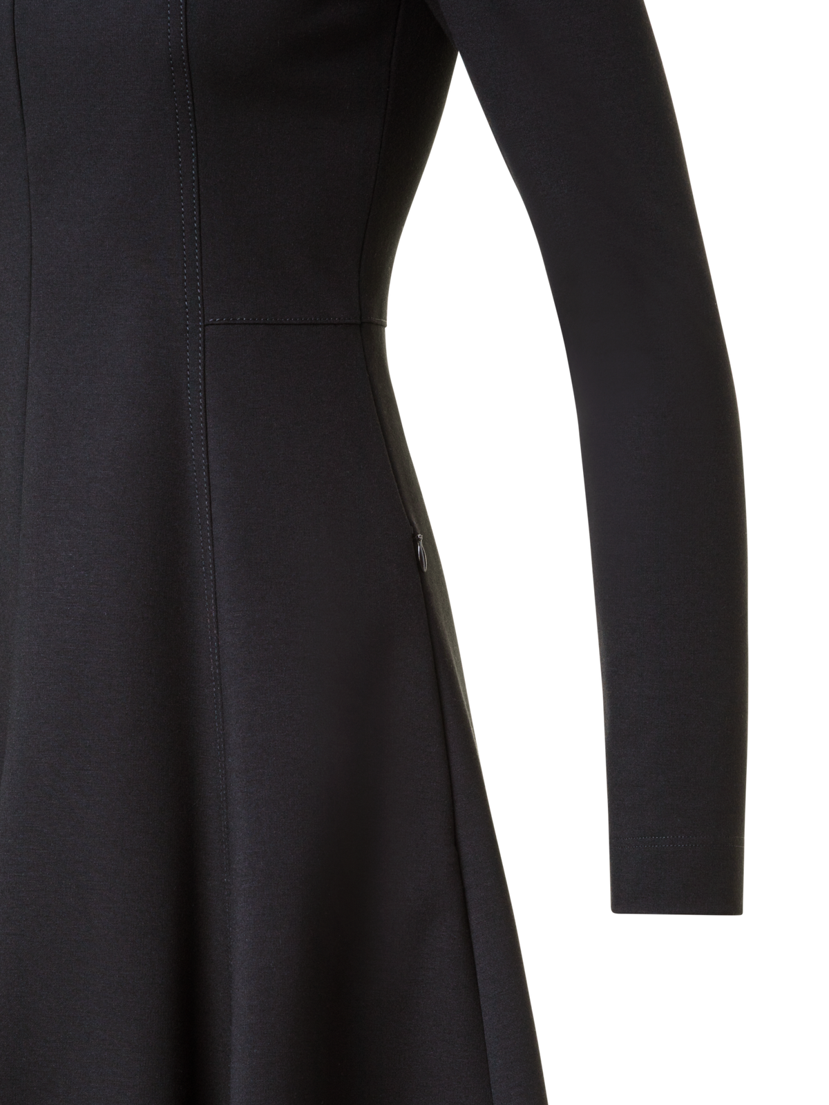 Designer Mixed Media Jersey Day Dress - black