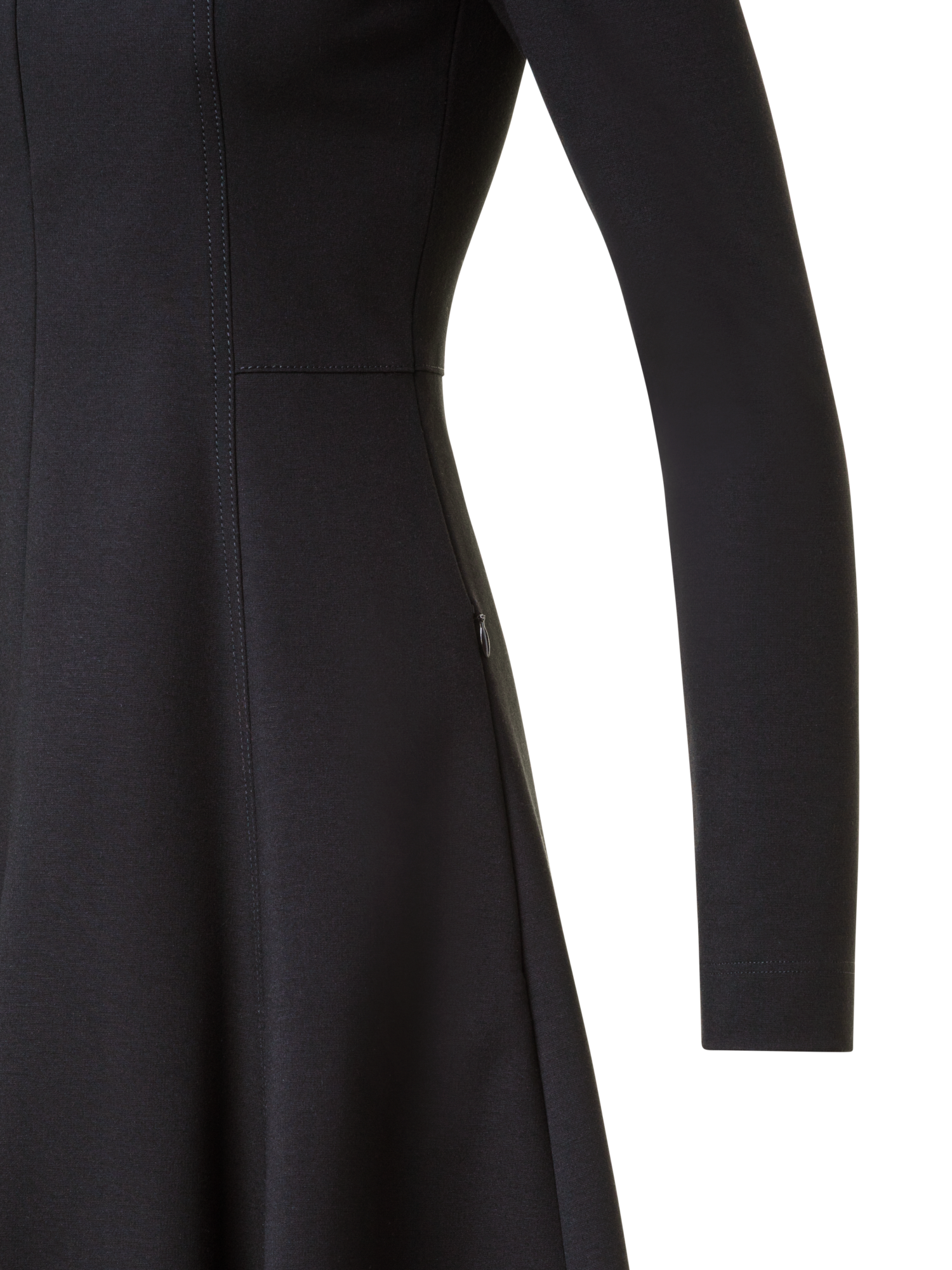 Designer Mixed Media Jersey Day Dress - black