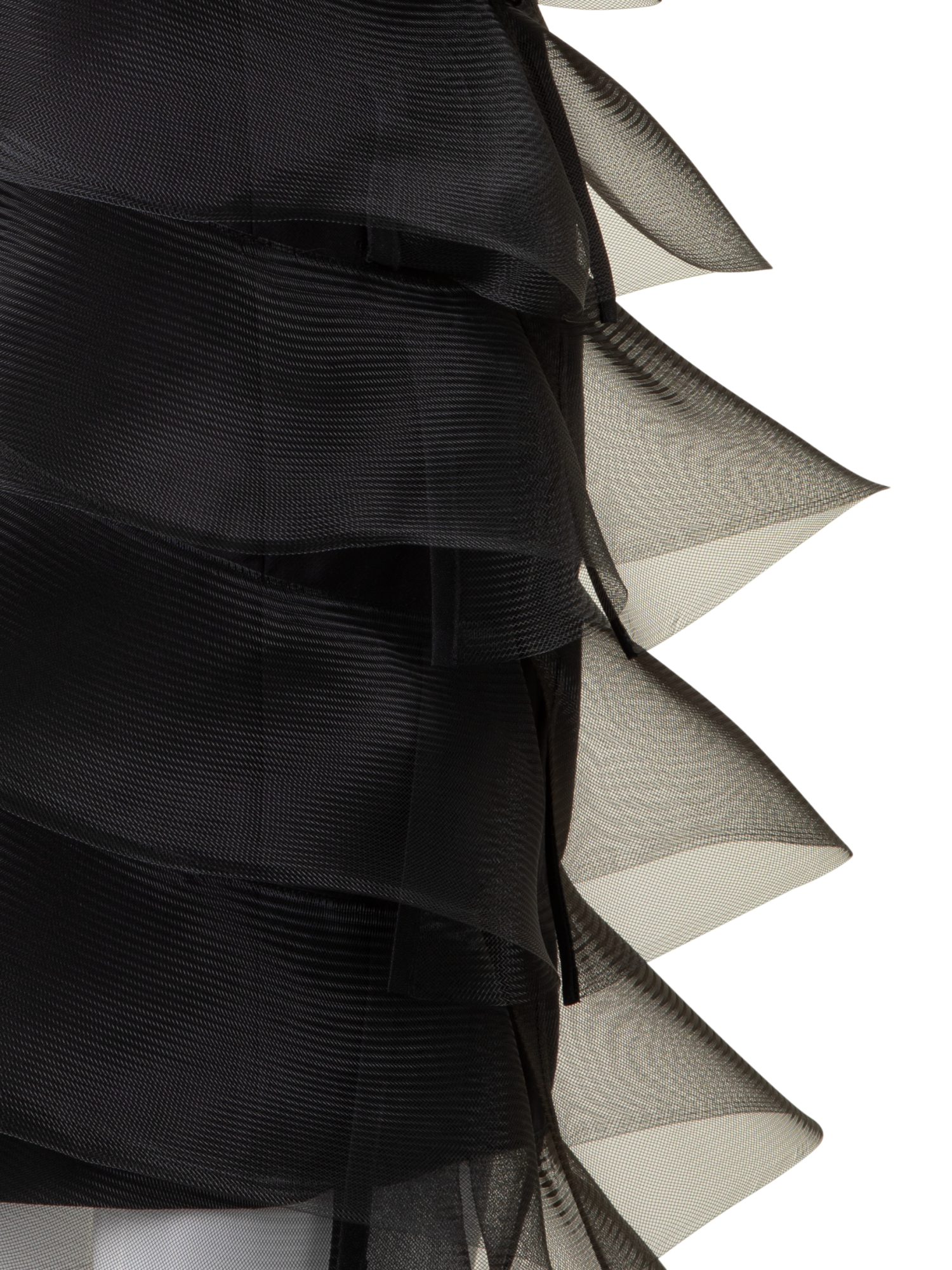 Designer Cotton Silk Cocktail Dress with Waves - black