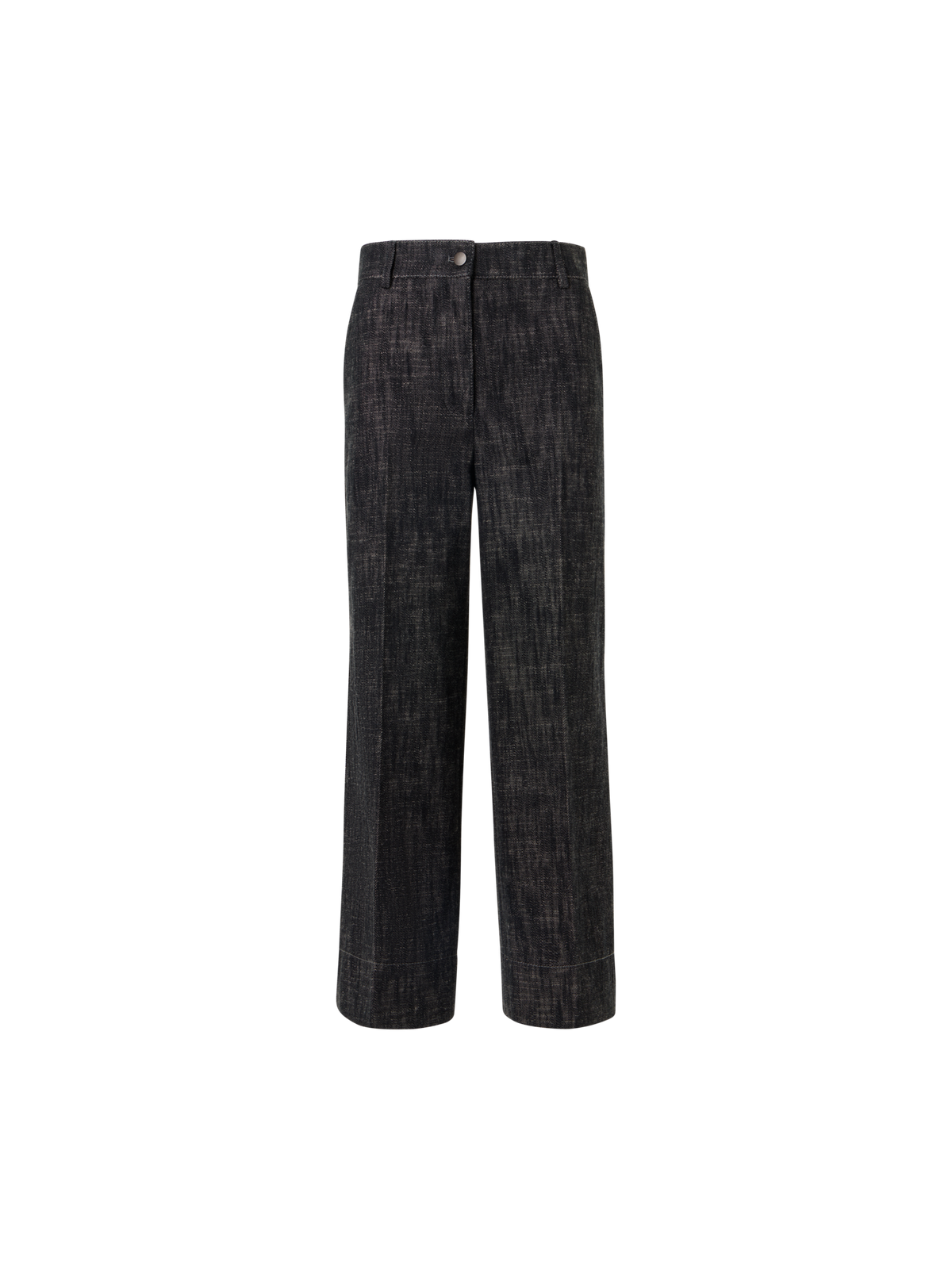 Designer Chiara Wide-Leg Pants in Washed Heavyweight Cotton-Denim - black