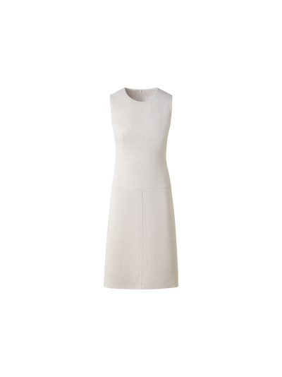 Designer A-Line Sheath Dress in Linen Double-Face - neutral - pastel - beige