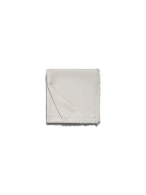 Designer Cashmere Silk Scarf with Lurex Frame - ecru