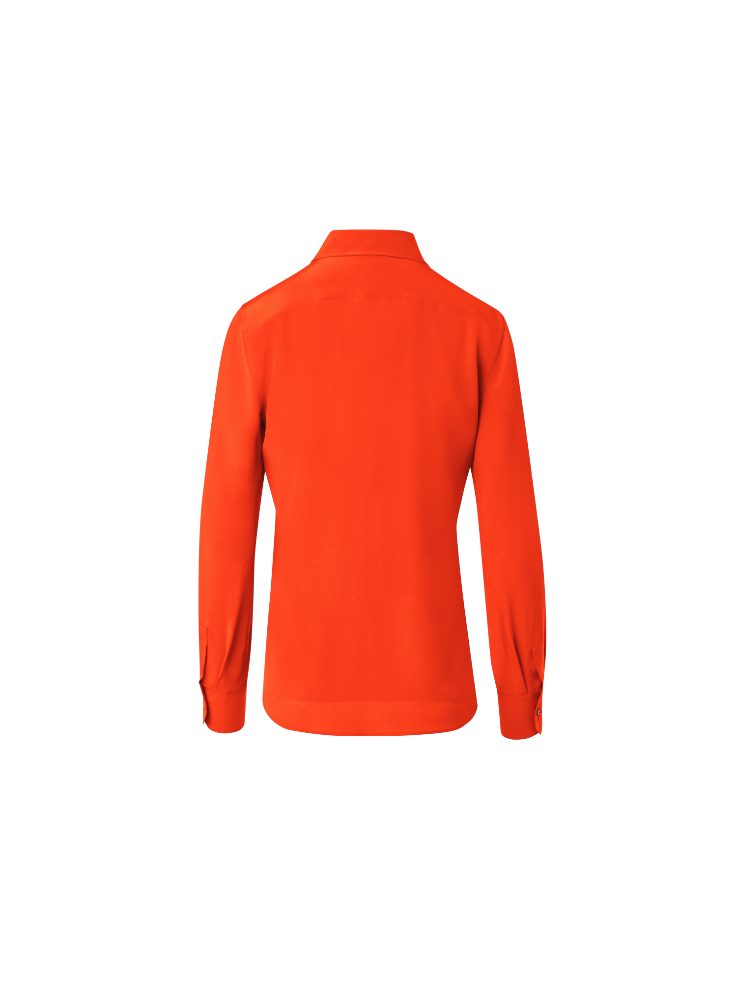 Designer Silk Crêpe Shirt Blouse - orange