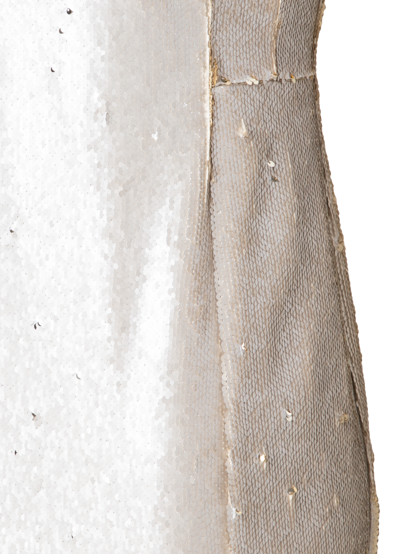 Designer Dual Sequined Sheath Dress with Short Sleeves - multicolor - beige - gold