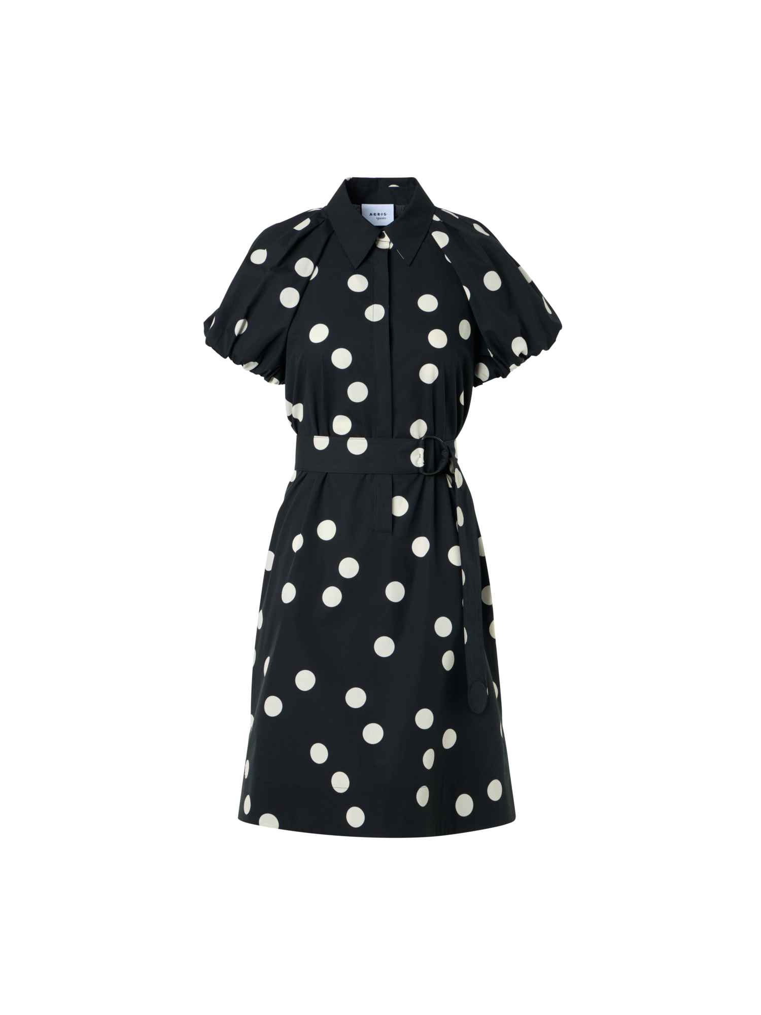 Polka Dot Cotton Shirt Dress with Puff Sleeves – Akris Inc