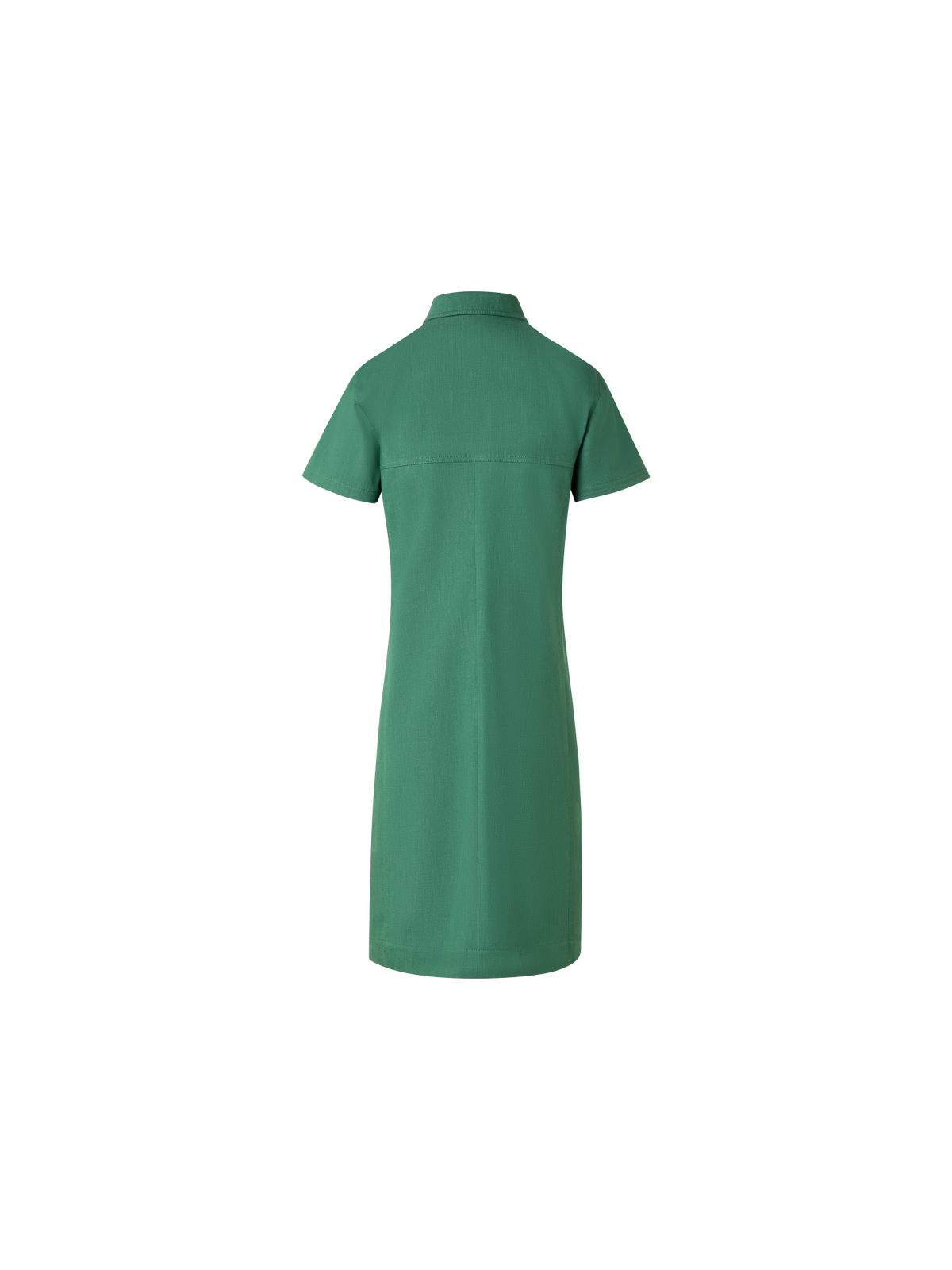 Designer Polo Dress in Cotton Denim Stretch - green