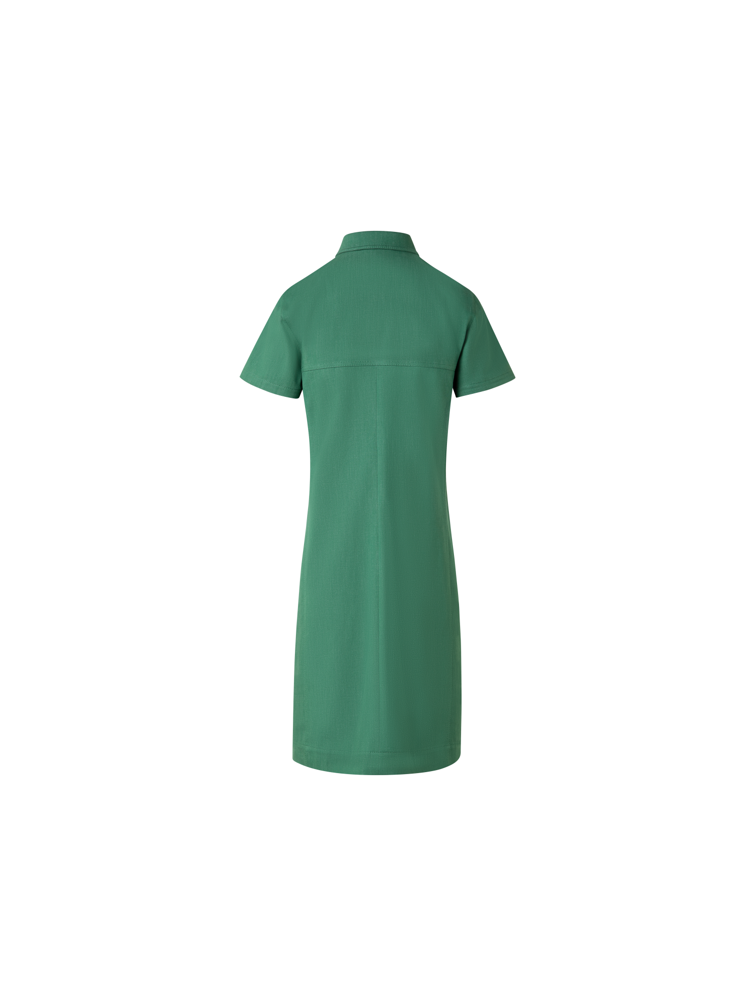 Designer Polo Dress in Cotton Denim Stretch - green