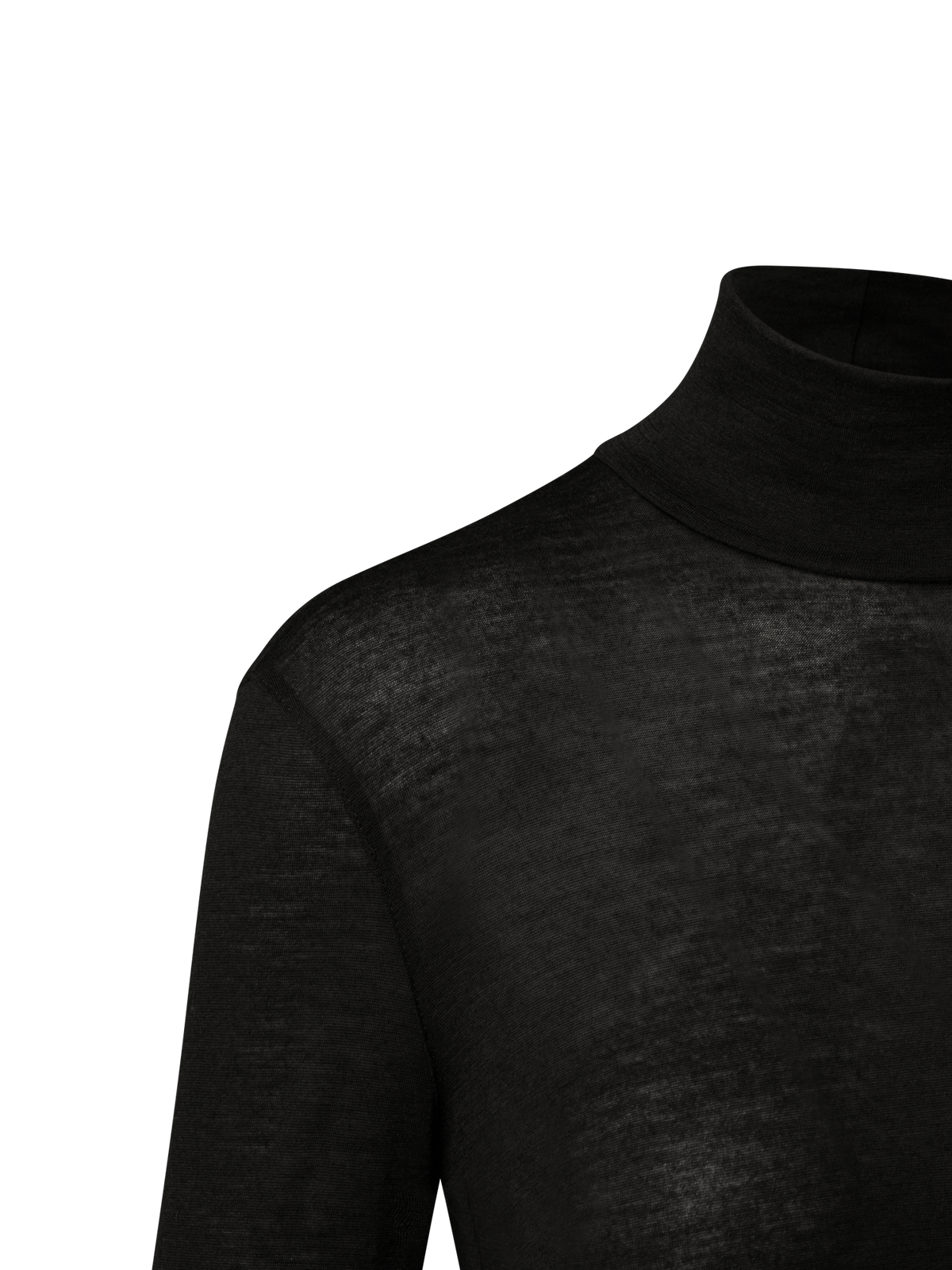 Designer Turtleneck Shirt from Cashmere Silk - black
