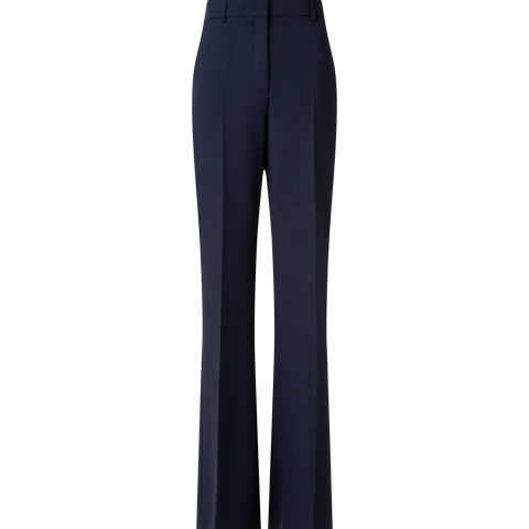 Wide Straight Wool Stretch Double-Face Pants