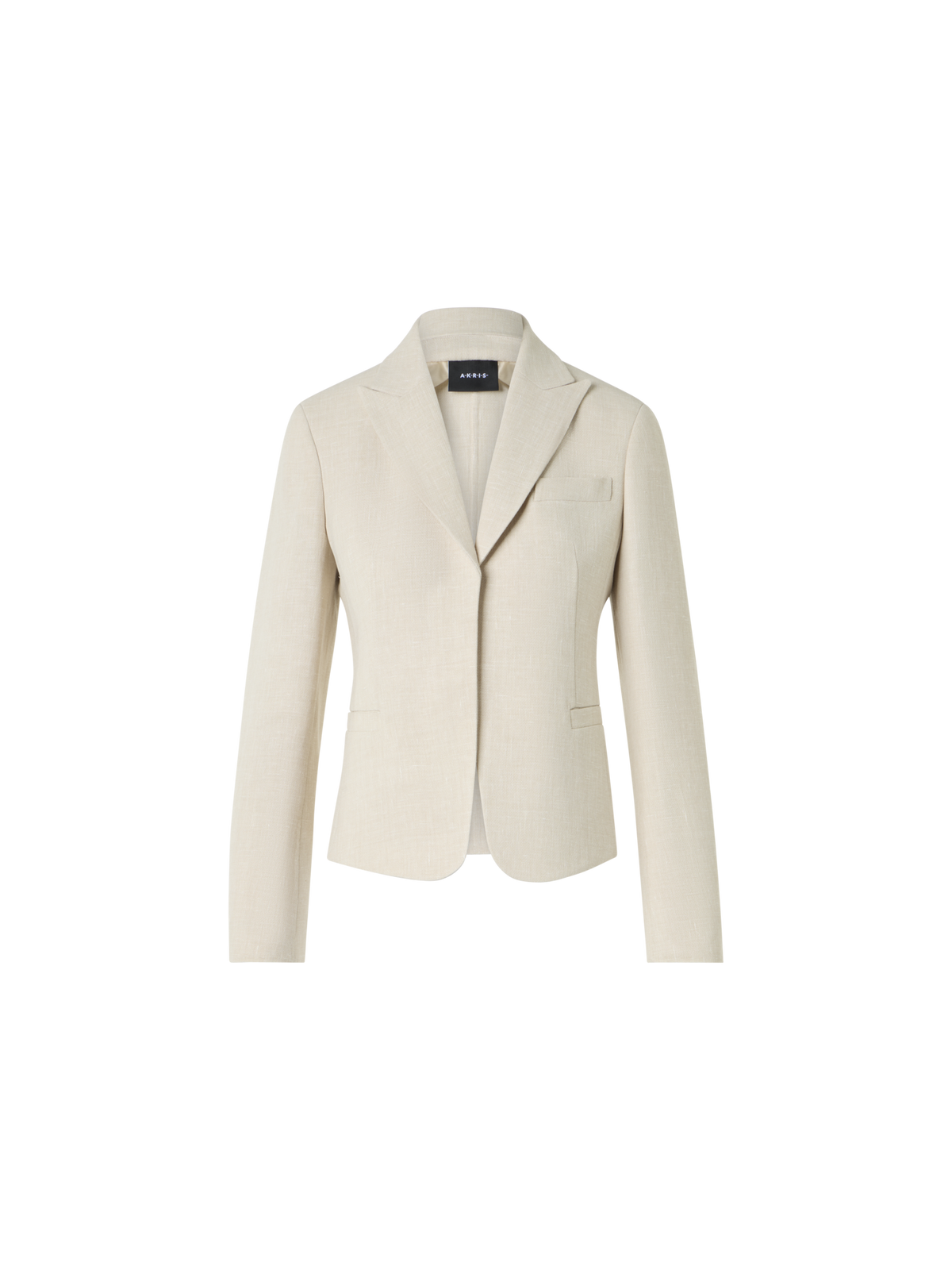 Designer Deneuve Short Fitted Jacket in Linen Wool Double-Face - neutral - beige